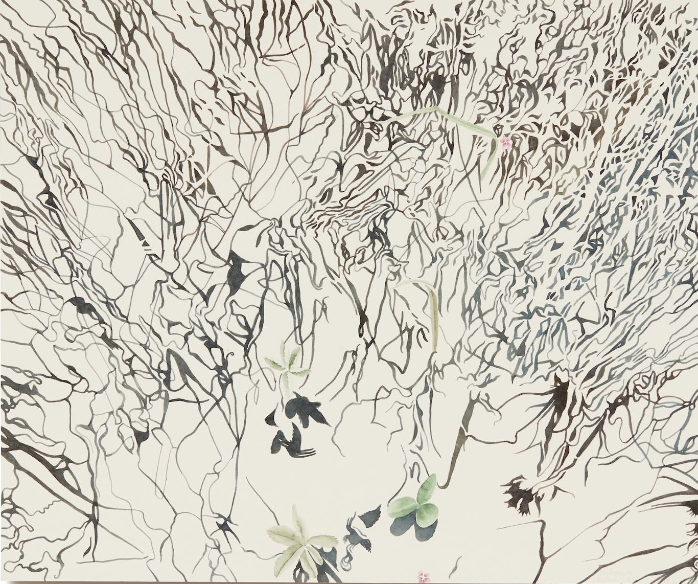 Mýrarskuggar vatnslitur 5, 2015. Vatnslitur á pappír / watercolour on paper on mdf. 50 x 60 cm