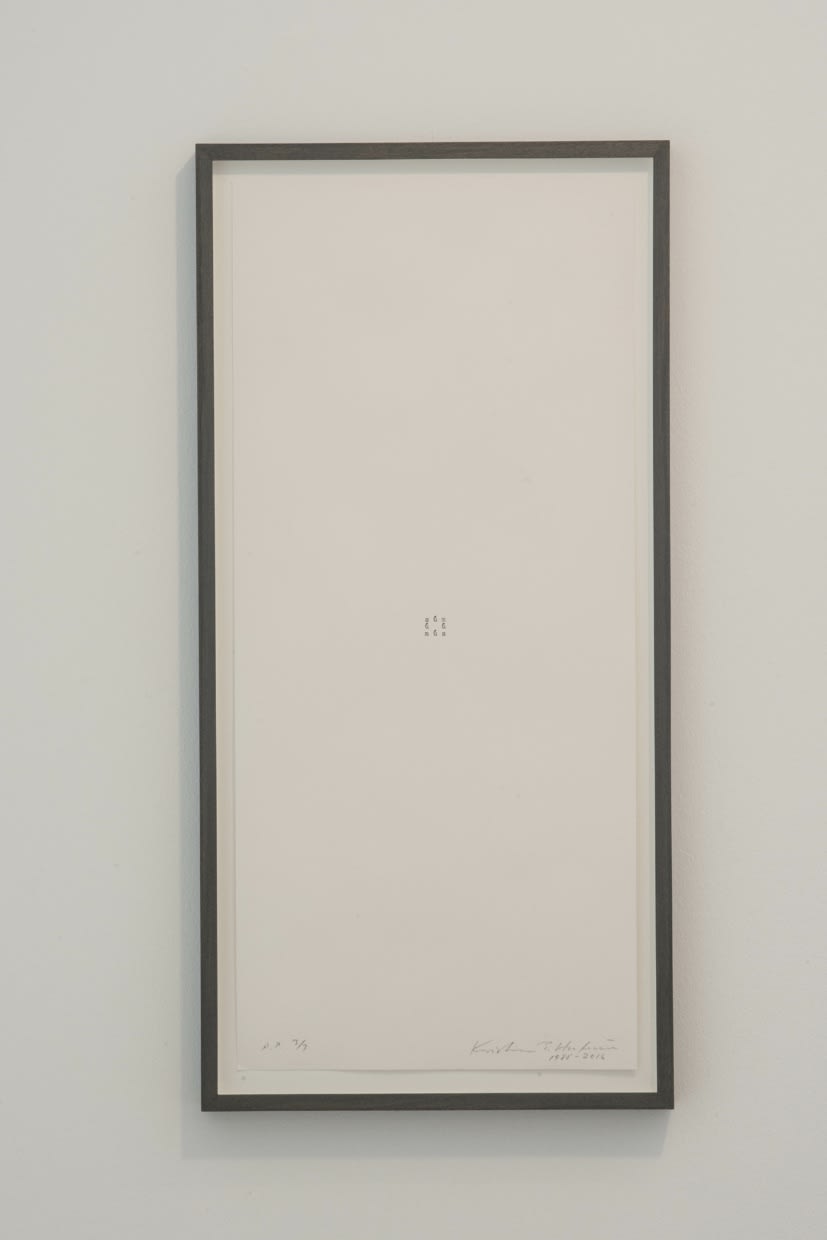 RÚM/MÚR, 1988-2016 Vélritun á pappír 58 x 28.5 cm KEH0172