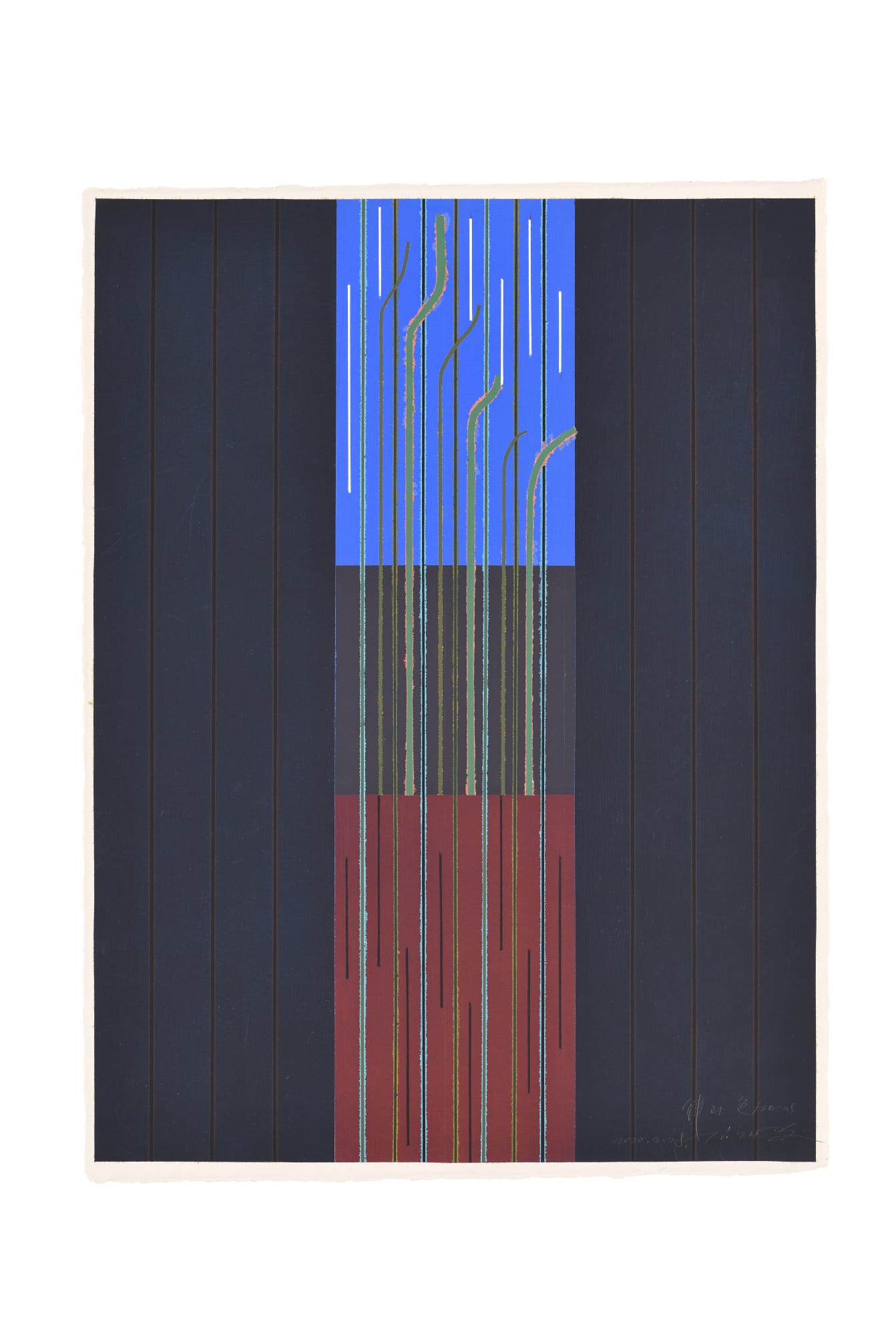 律と色 20-05/ Rhythm and Color 20-05 2020 韓紙にアクリル/ Acryric on Korean paper H80 × W61 cm