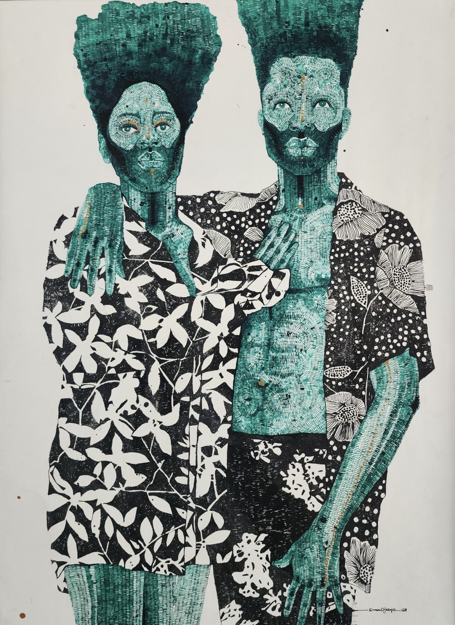 VLISCO IN LOVE 22023Architecture pen on Strathmore paper 59 X 64 cm