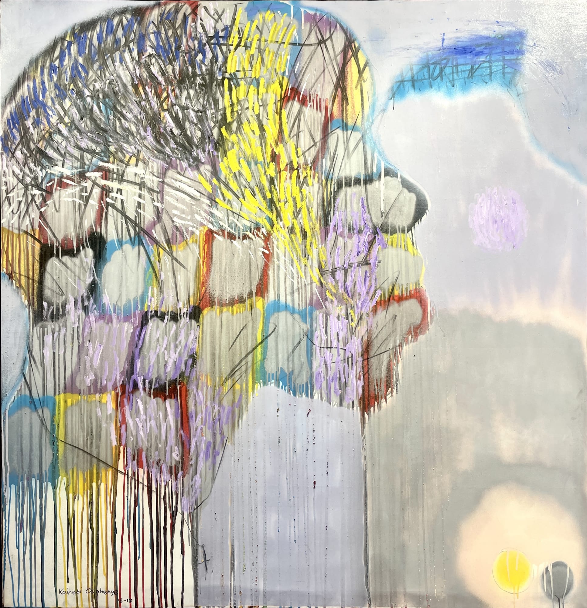 LONGING2017Spray paint, oil, charcoal on canvas60 x 62 Inches