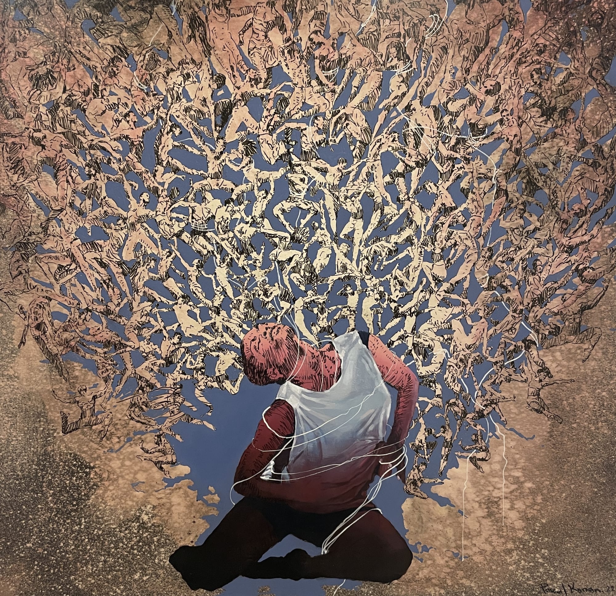 UNDER THE INFLUENCE2022120 x 120 cmMixed (Bleach, Acrylic on Jeans)