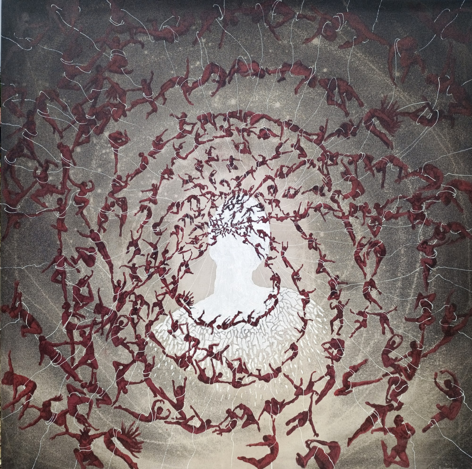 Look At My Soul 2024 120cm x 120cm Acrylic on Denim