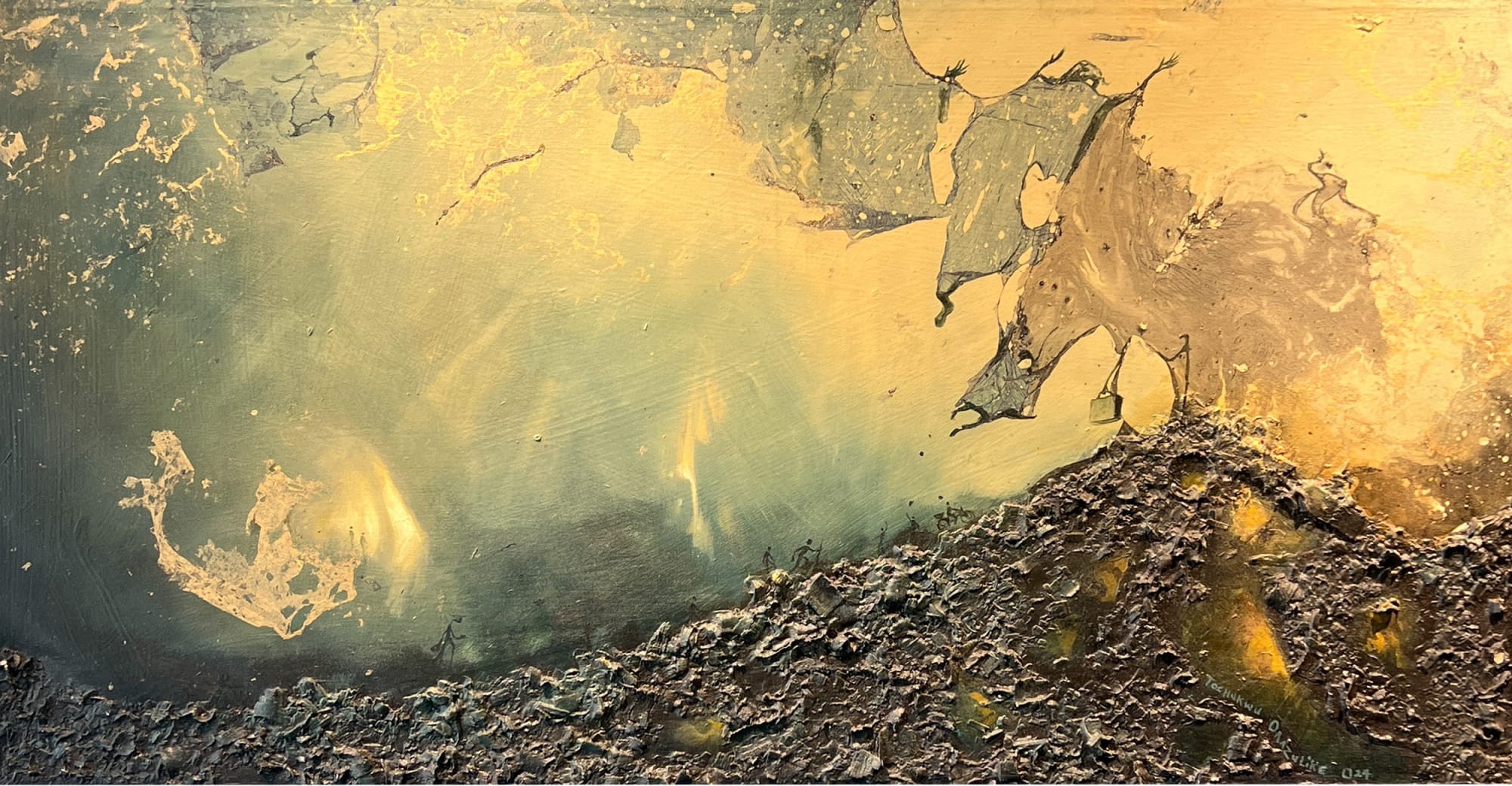The Rippers 2024 Oil Spray And Acrylic On Textured Fabric