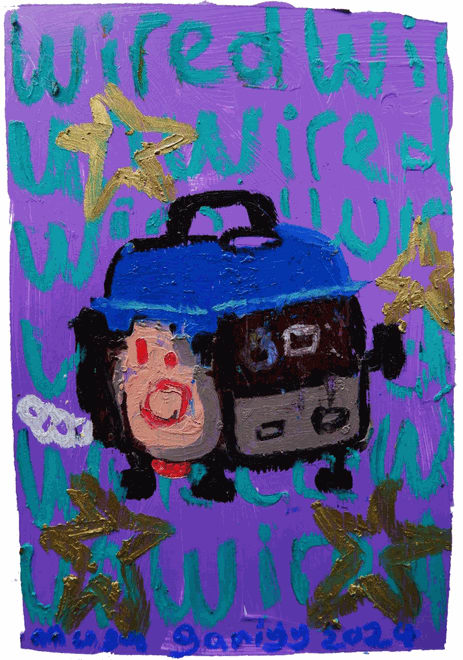 Tiger-gen Acrylic and oil pastel on paper 21 x 29.7cm 2024