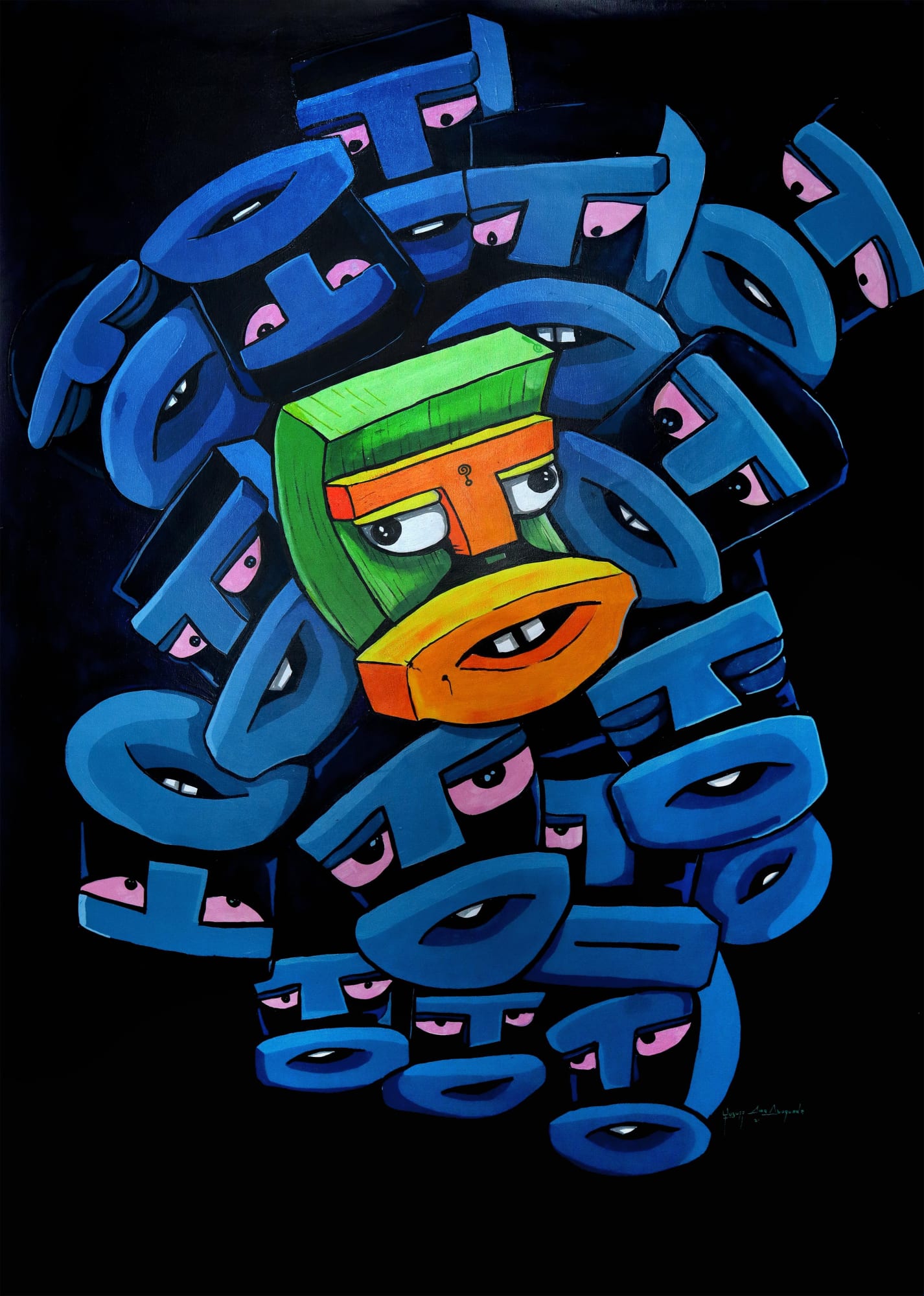 Eniyan_Cold Gazers 2021 Acrylic on canvas 140cm x 92cm
