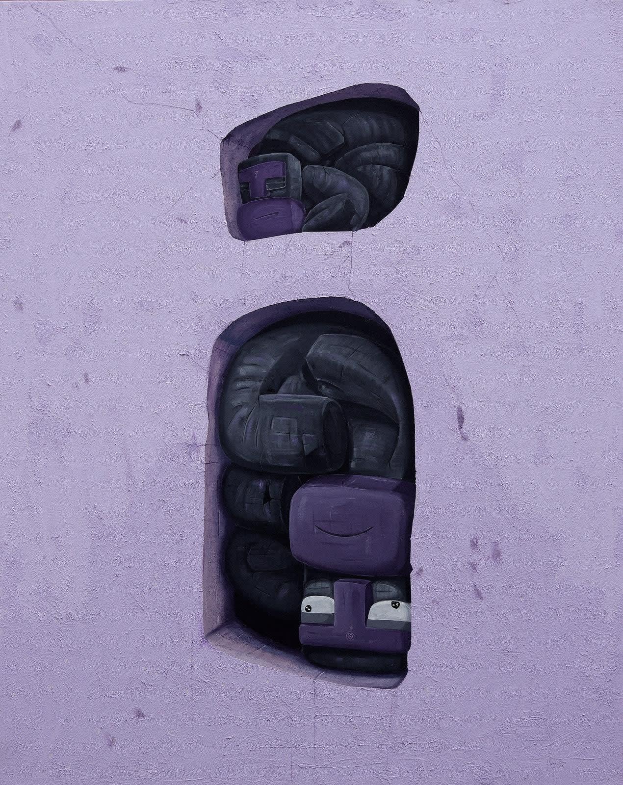 Eniyan_Tight But Still Cold 2023 Acrylic and sand on canvas 4x5 ft