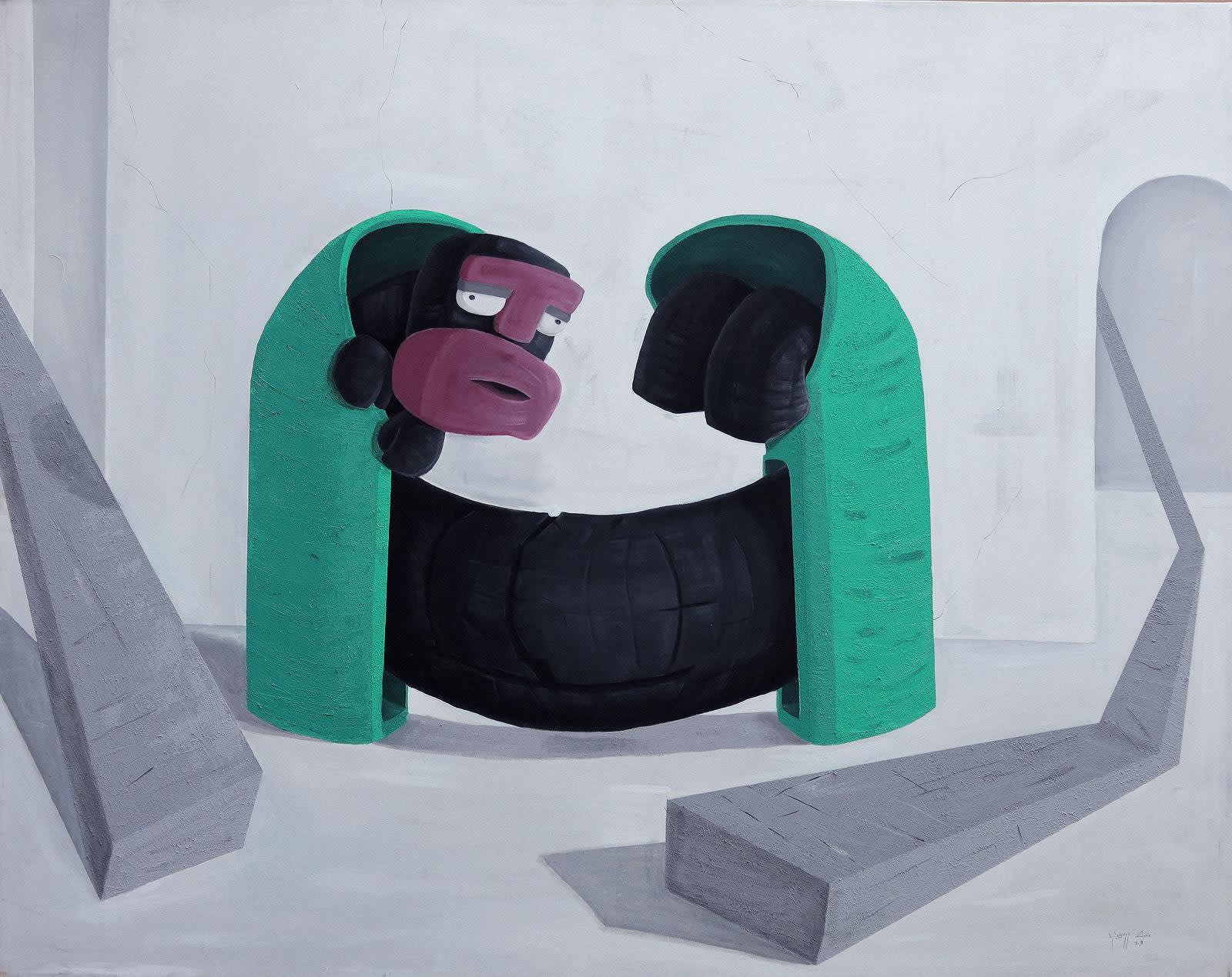Eniyan_Untitled 1 2023 Acrylic and sand on canvas 4x5ft