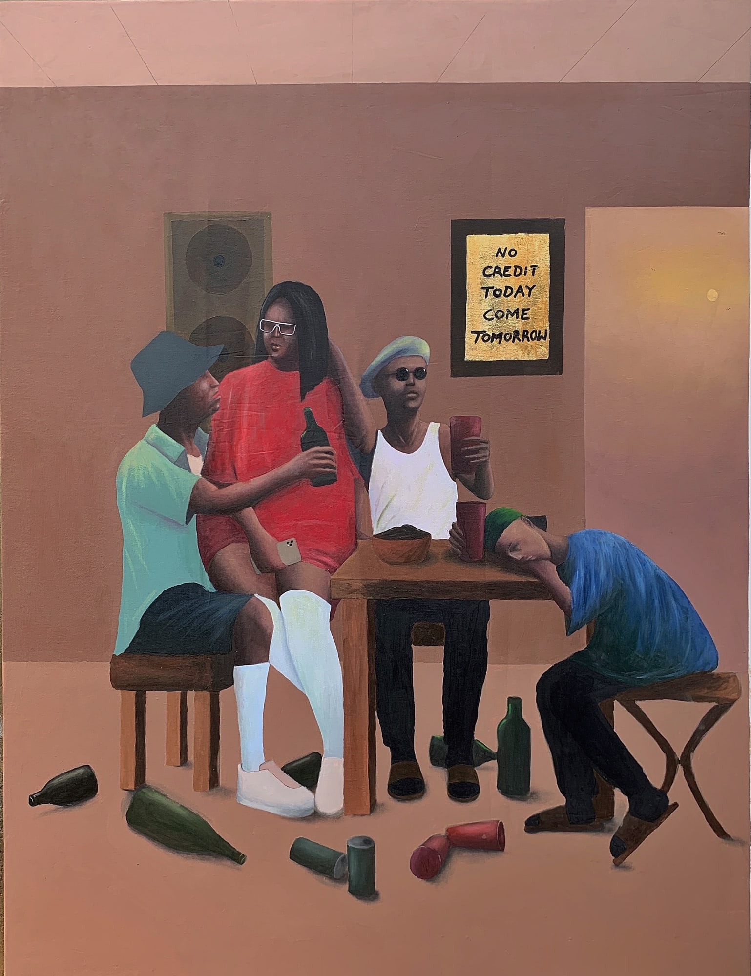 The Spot Acrylic and gold leaf on canvas 36 x 48 inches 2021