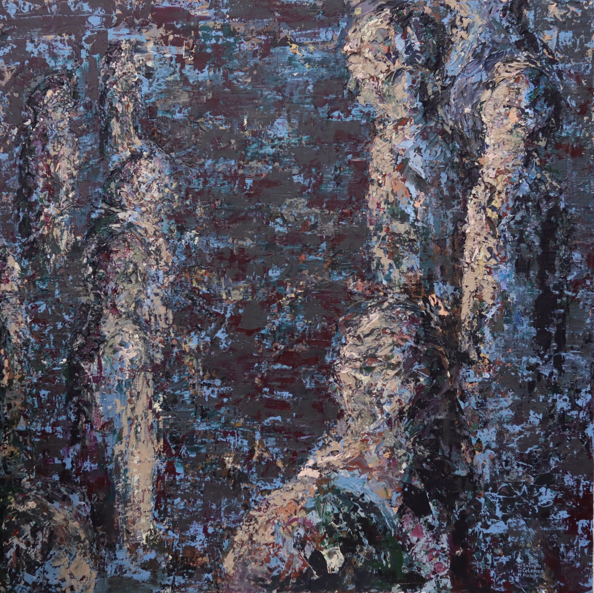 In Oposition With My Selves Acrylic on canvas 48 x 48 inches 2021