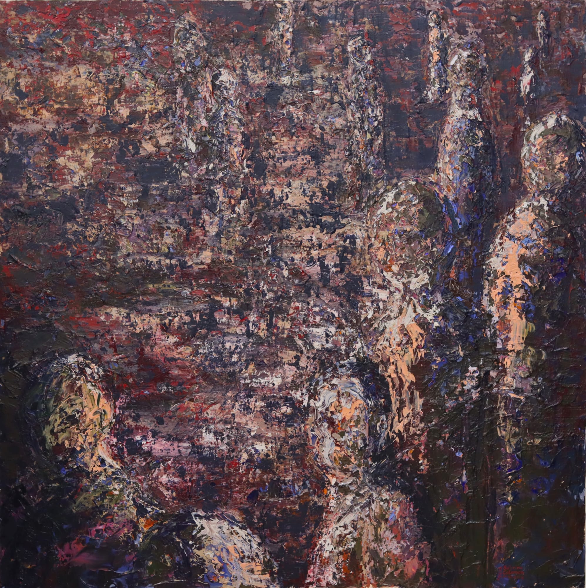 Lingering In Chaos Acrylic On Canvas 48 x 48 inches 2021