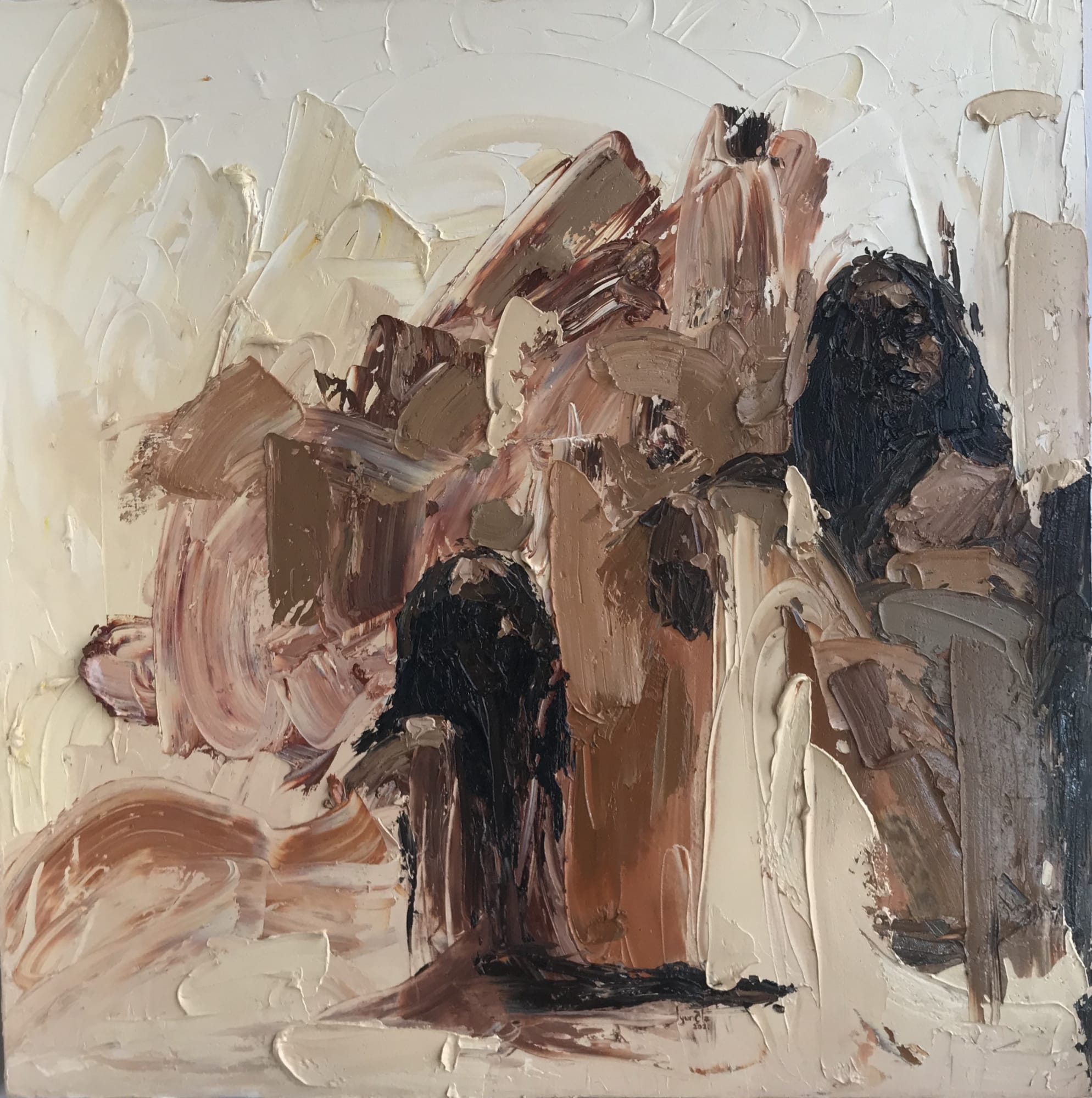 IyunOla Sanyaolu In Self Company IV Oil on canvas 36 X 36 Inches 2021