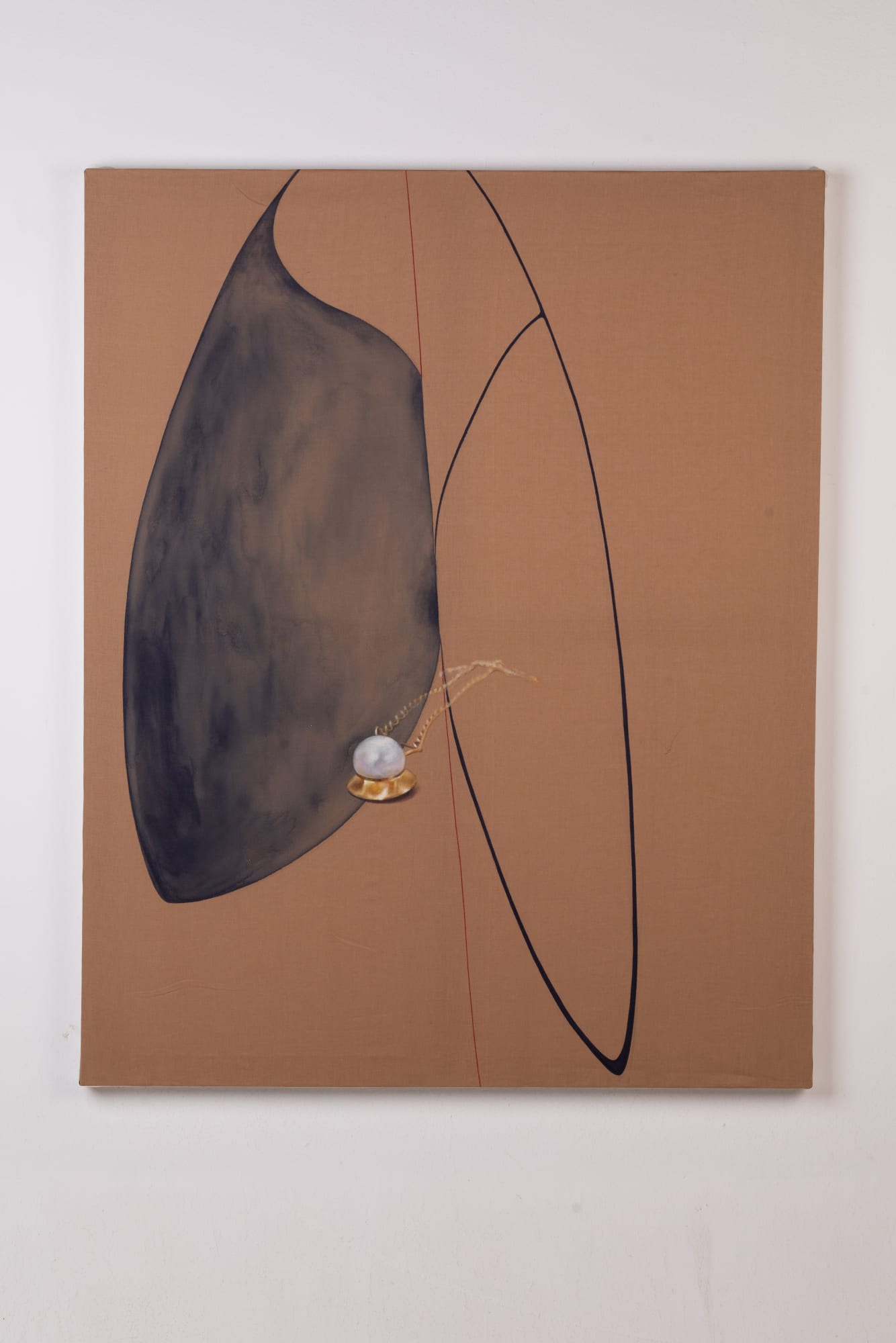 Sedireng Mothibatsela Mimi's Scale Acrylic and oil on silk (with silk ribbon) 40 X 50 Inches 2020