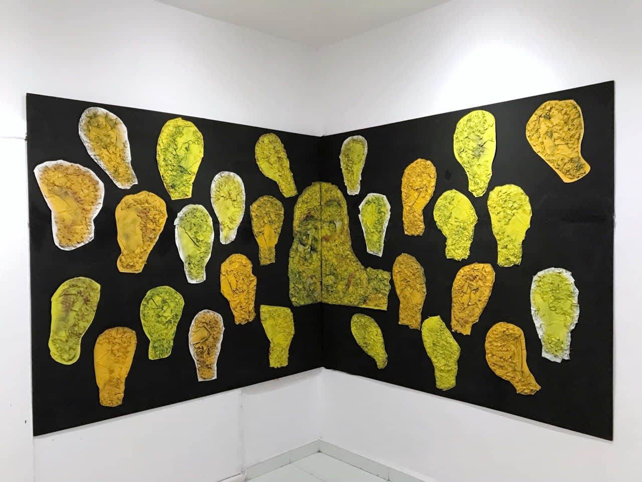 Kainebi Osahenye Community Mixed media 62 x 142 inches 2021