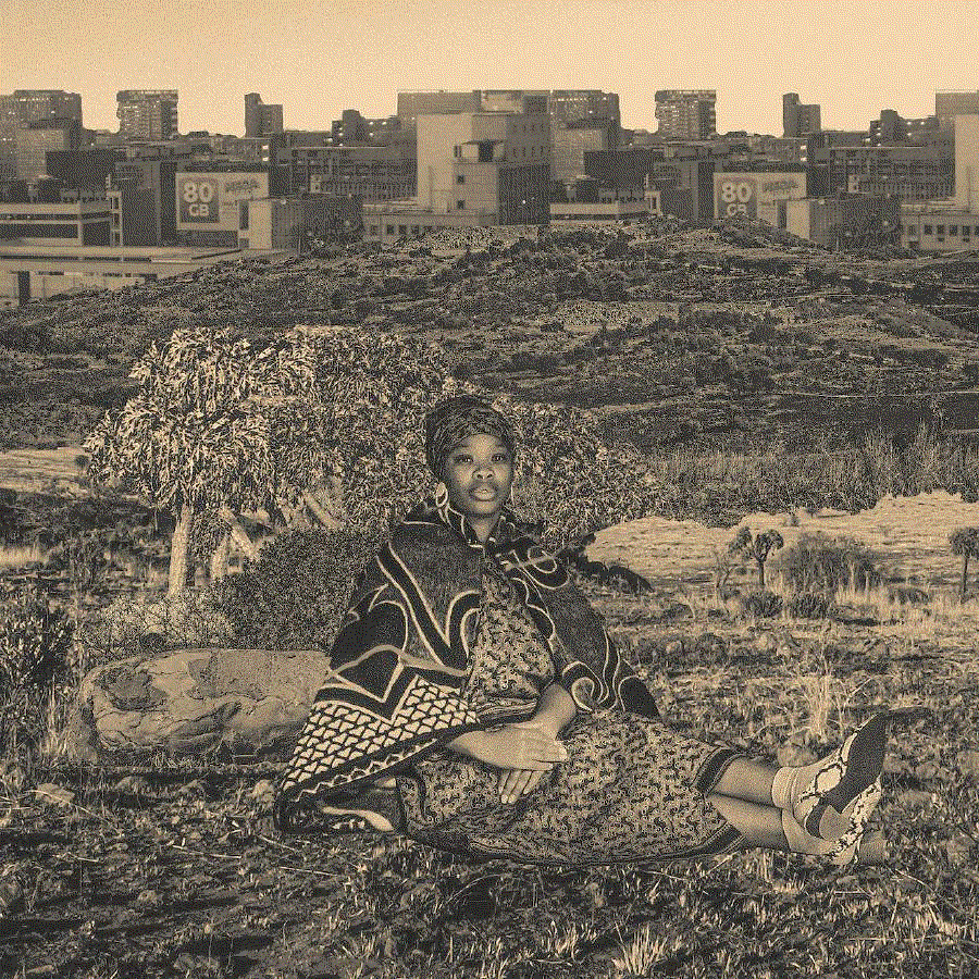 Puleng Mongale Cravings of a City Girl I Print on fine art textured silk 50 x 50cm 2020