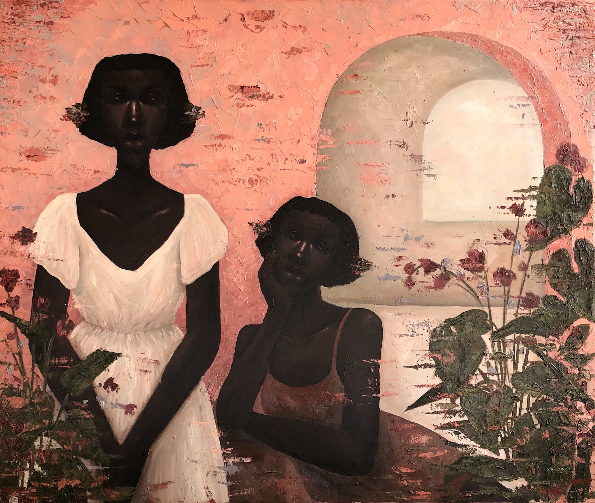 Dreamscapes and Escape II Oil and acrylic on canvas 50 x 42 inches 2020