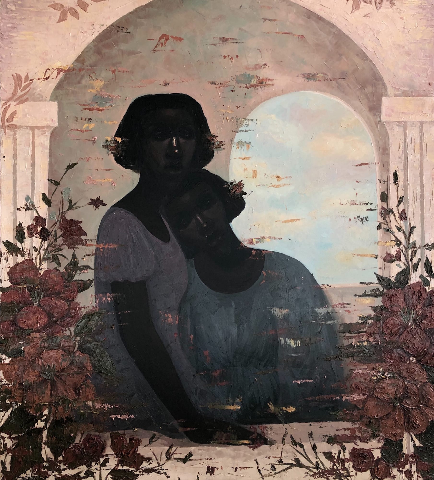 Praying For A Rapture, Praying For An Escape Oil and acrylic on canvas 38 x 42 inches 2020