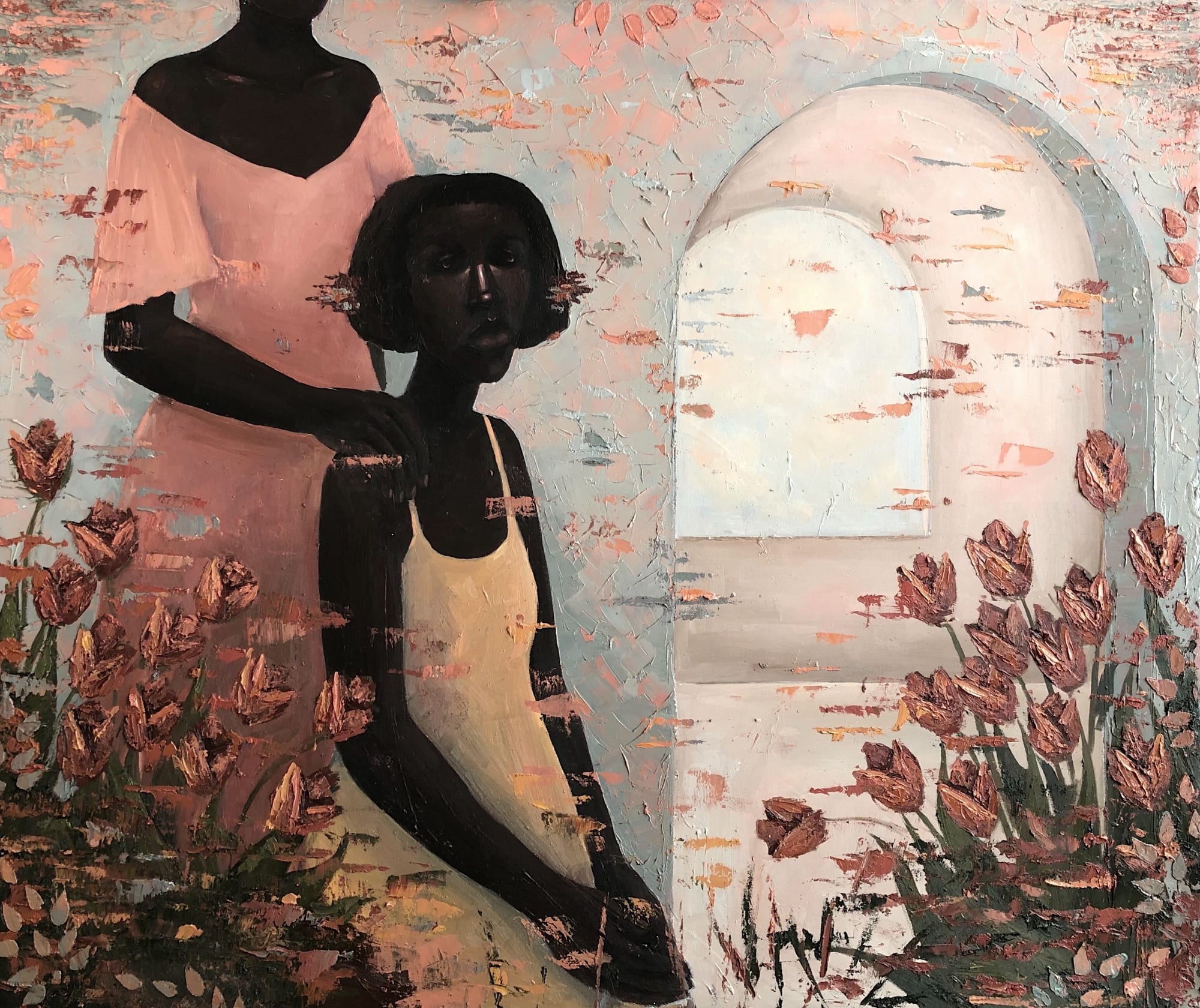 Dreamscapes And Escape Oil and acrylic on canvas 50 x 42 inches 2020