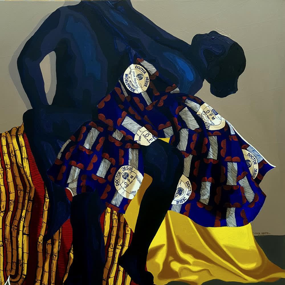 Faith And Worry III Acrylic and oil on canvas 48 x 48 inches 2020