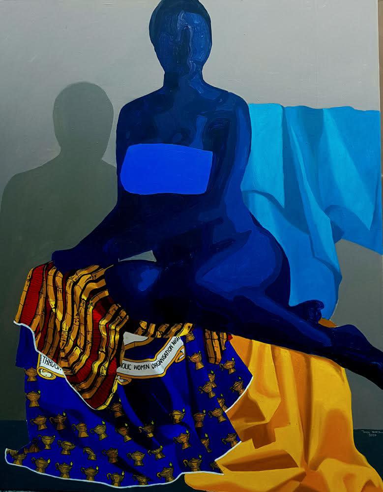 Portrait Of A Cyster Acrylic and oil on canvas 48 x 48 inches 2020