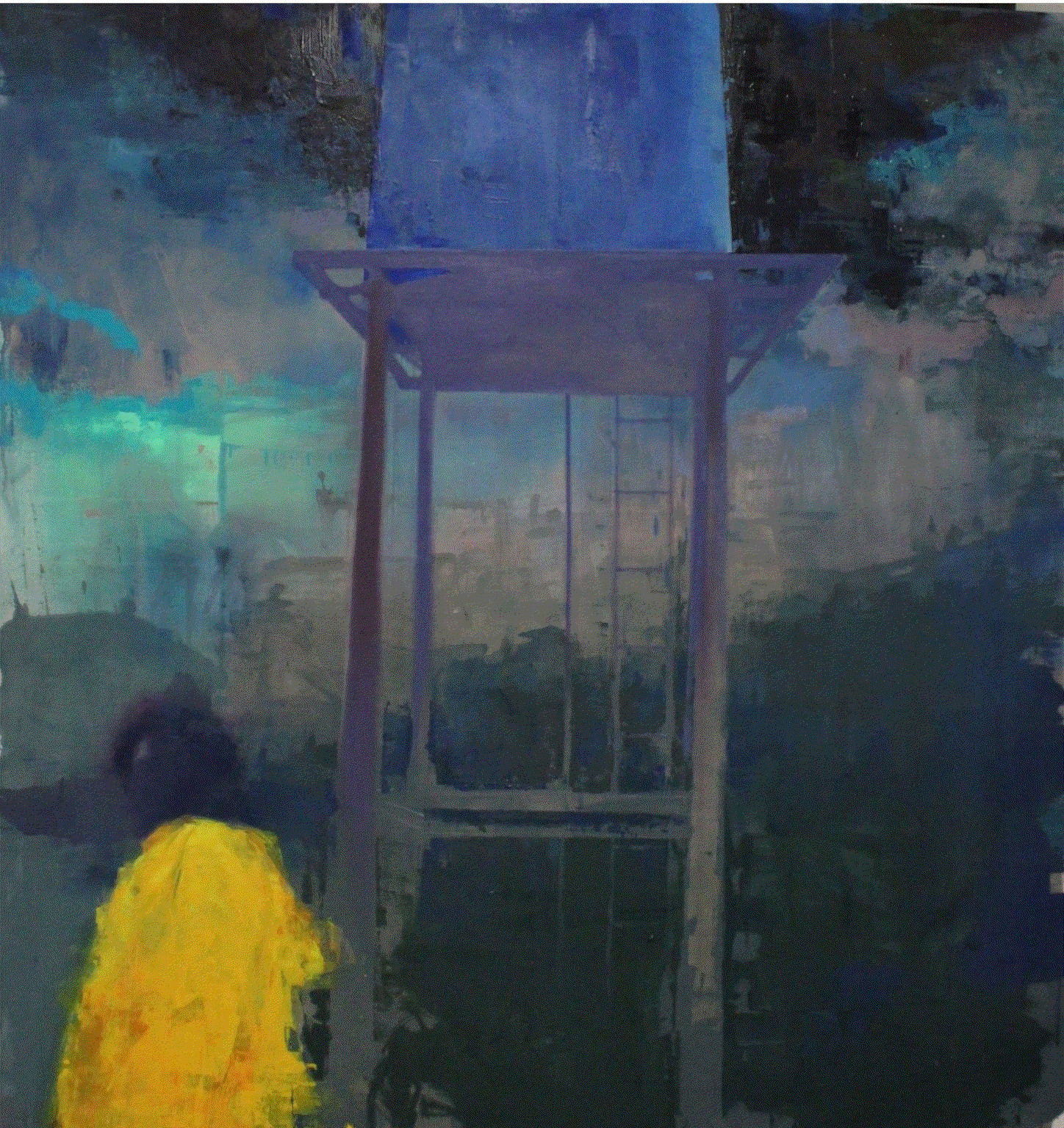 Austin Uzor Dusty Clouds Oil on canvas 84 x 72.I inches 2019