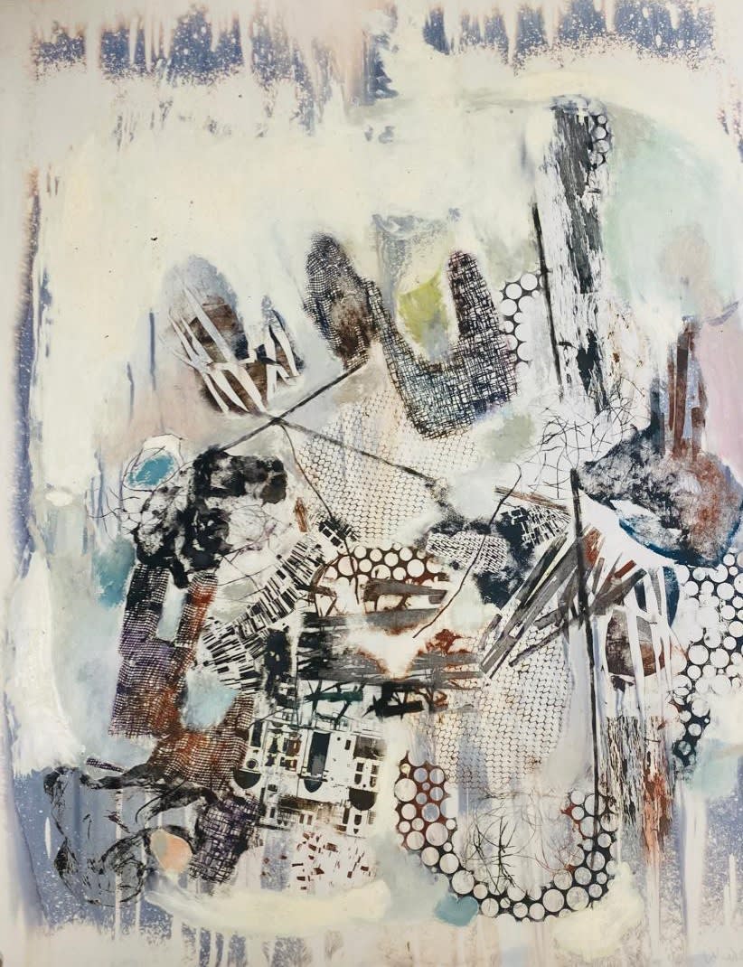 Paul Onditi Background II Mixed Media 55.5 x 44 inches 2018