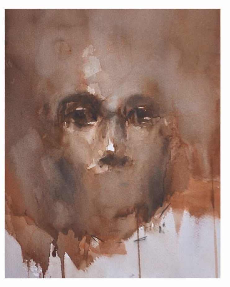 Michael Igwe How Many Nights Watercolour on paper 15 x 11 Inches 2020