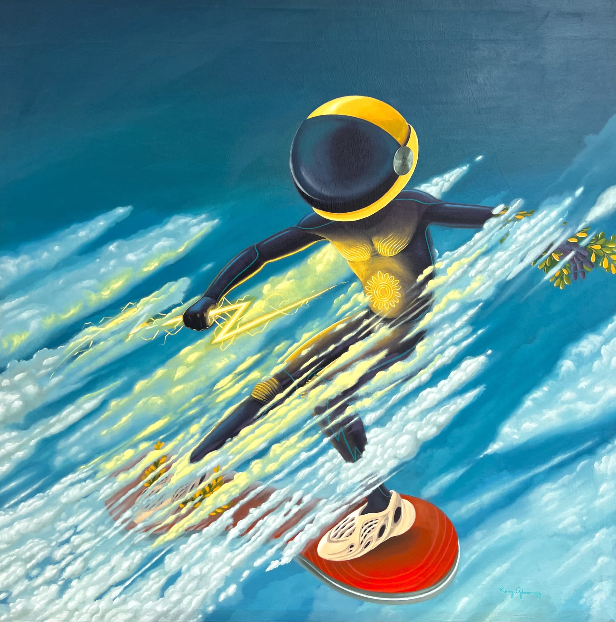 Kenny Maro Light bringer IV (Stabilizer) Oil on canvas 48in x 48 Inches 2022