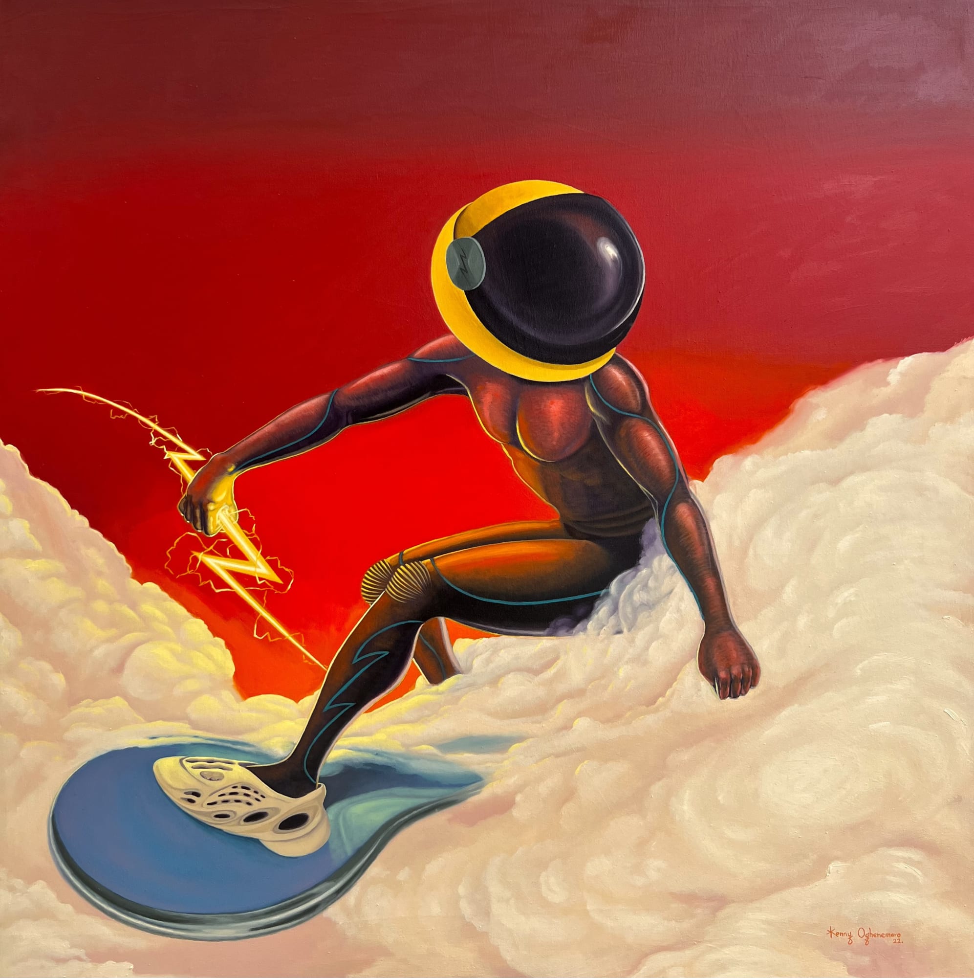 Kenny Maro Light bringer I (The Bringer) Oil on canvas 48in x 48 Inches 2022
