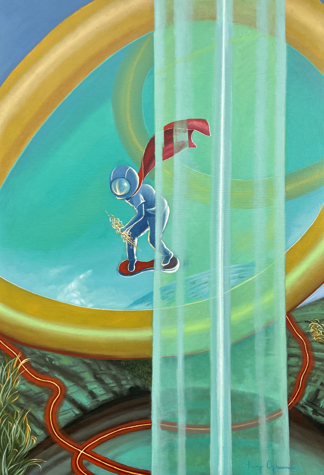 Kenny Maro Uninterrupted II Oil on canvas 36in x 24 inches 2022