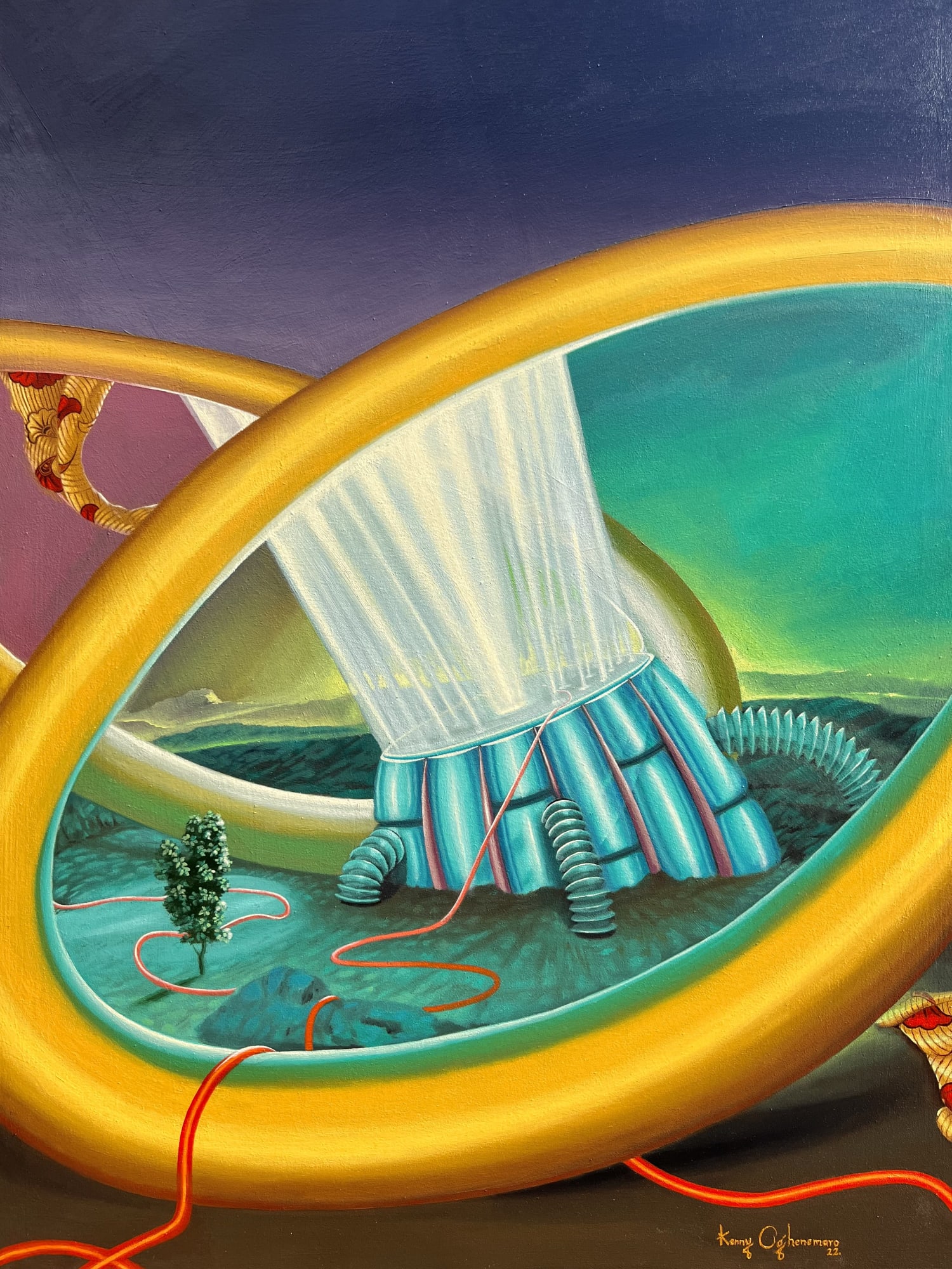 Kenny Maro Vigilante II (Life Is Within These Areas) Oil on canvas 48in x 36 Iches 2022