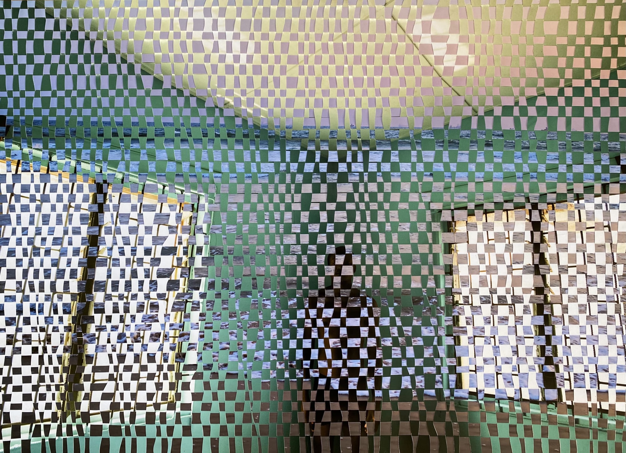 AYOBAMI OGUNGBE BIG FISH SAME OCEAN 2023 WOVEN PHOTOGRAPHIC PRINTS 26 X 26 IN