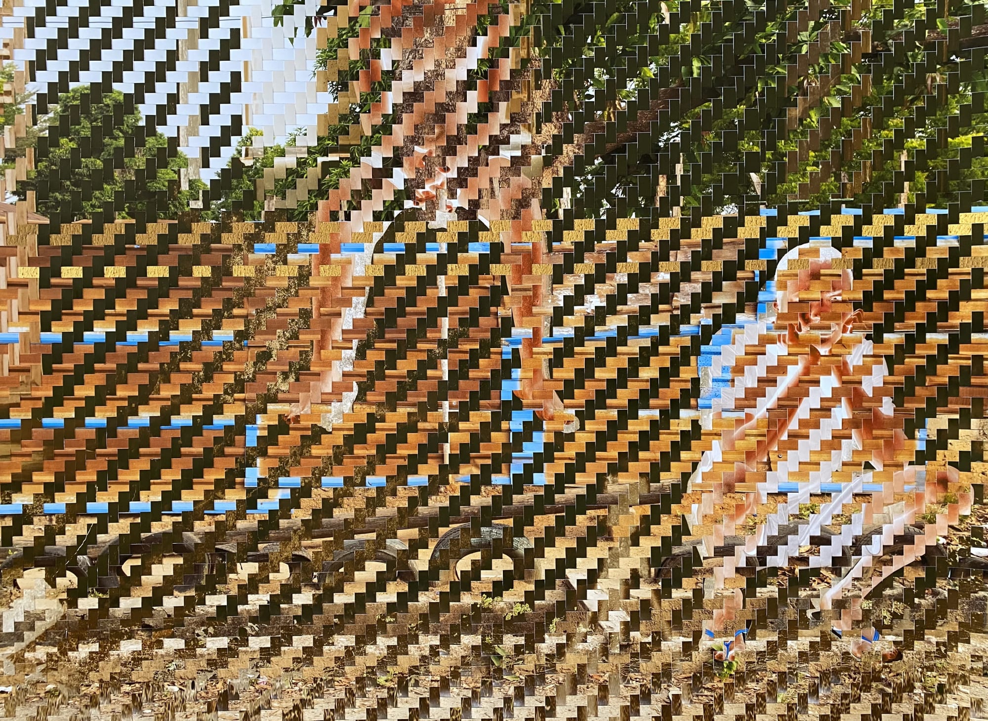 AYOBAMI OGUNGBE KEMOSABE II 2023 WOVEN PHOTOGRAPHIC PRINTS 35 X 47 IN