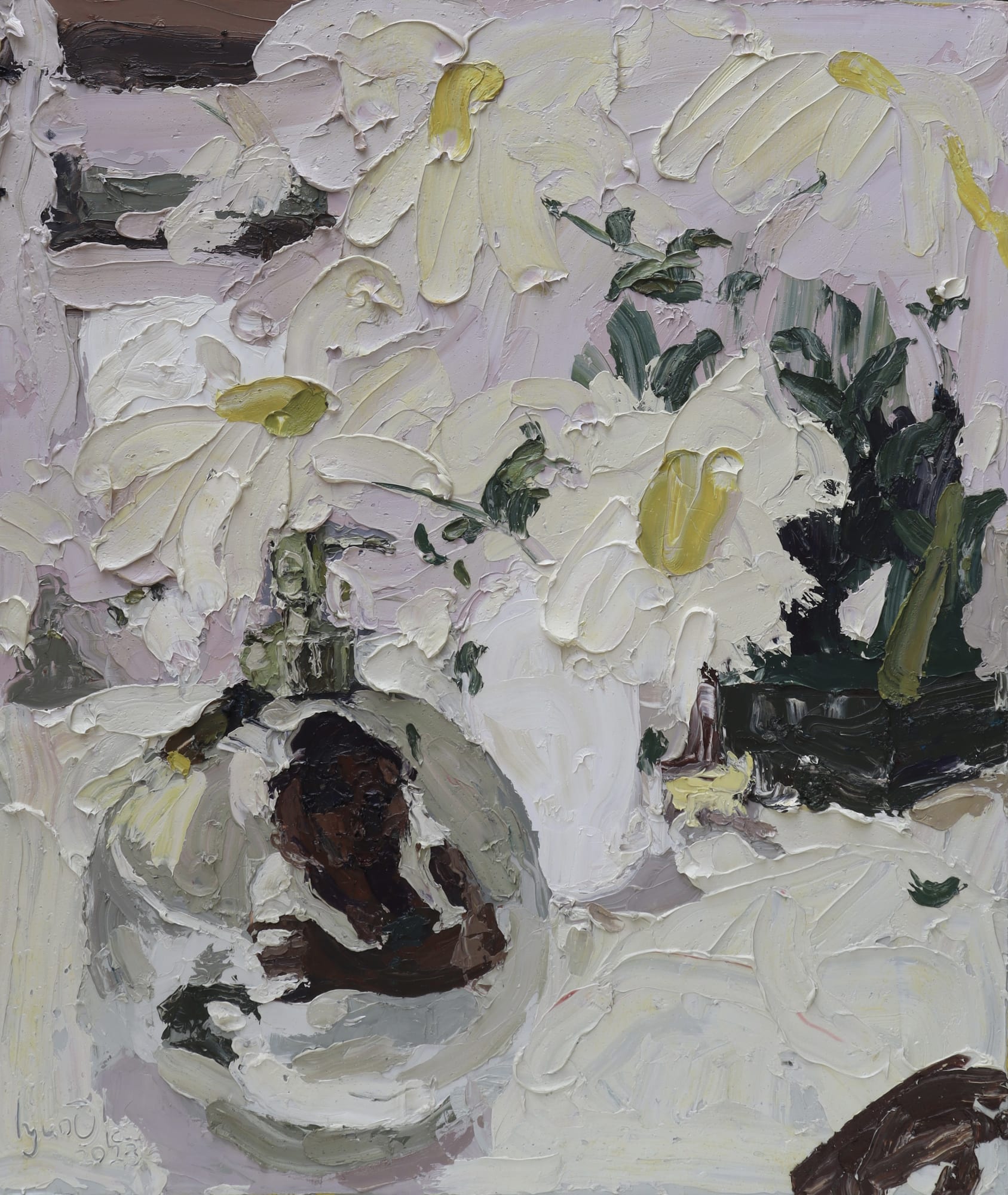 IyunOla Sanyaolu A daisy by any other name won't smell as sweet Oil on Canvas 42 x 66 Inches 2023