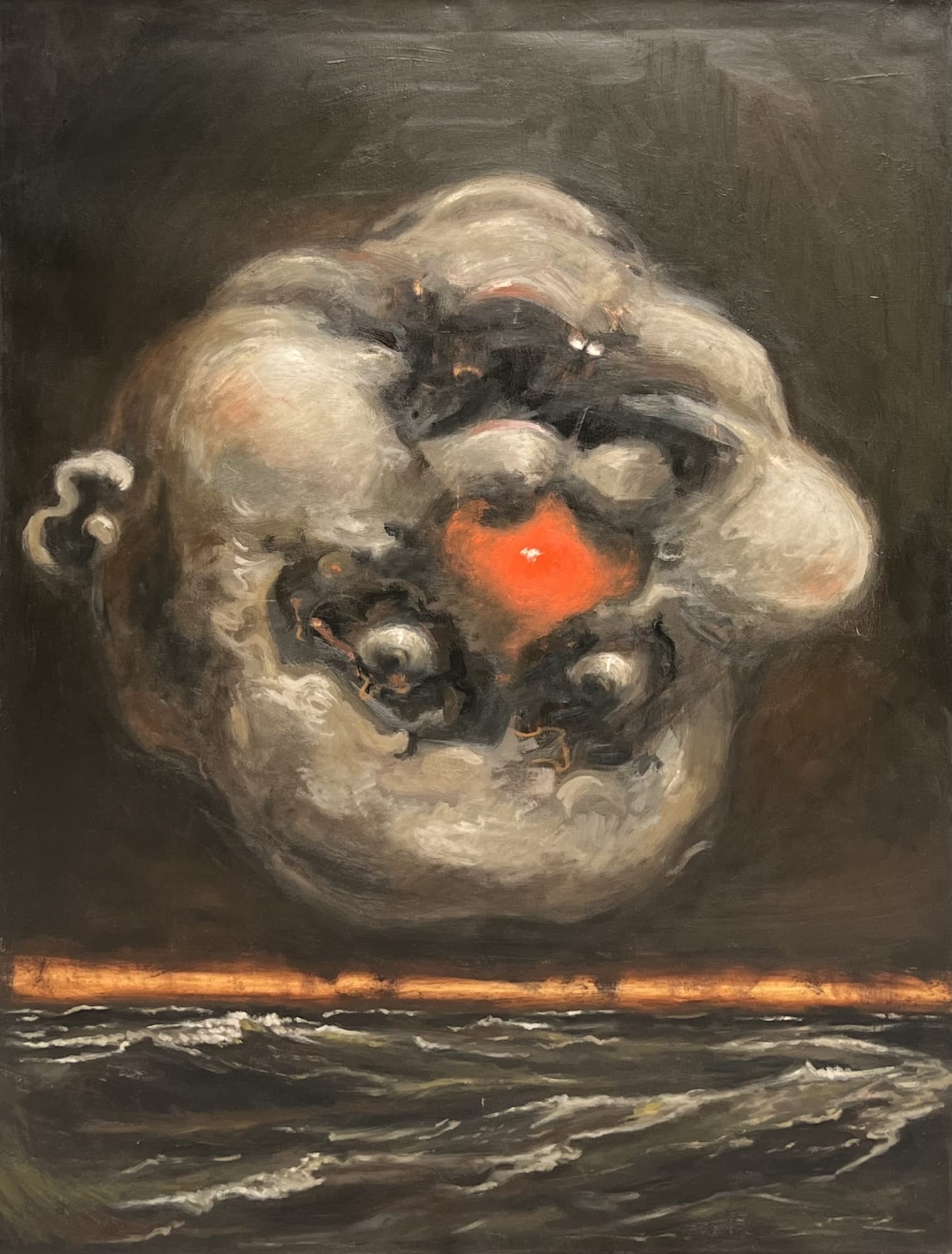 David Ngaji Baby Head II Oil on Canvas 36 x 48 Inches 2023