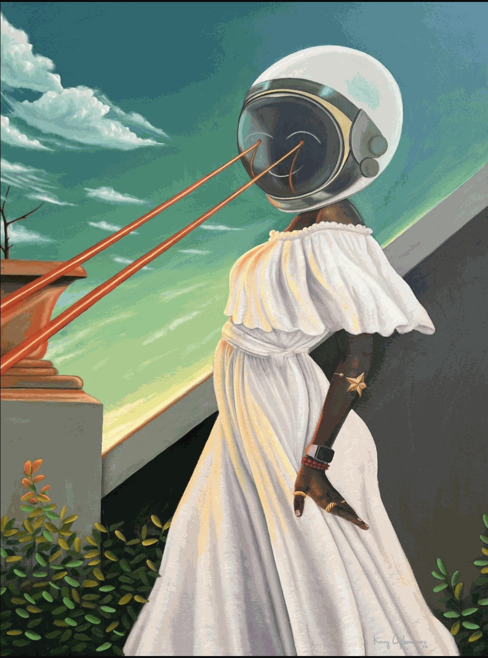 Kenny Maro Star girl II ( The tears within ) Oil colour on canvas, 48 x 36 inches 2022