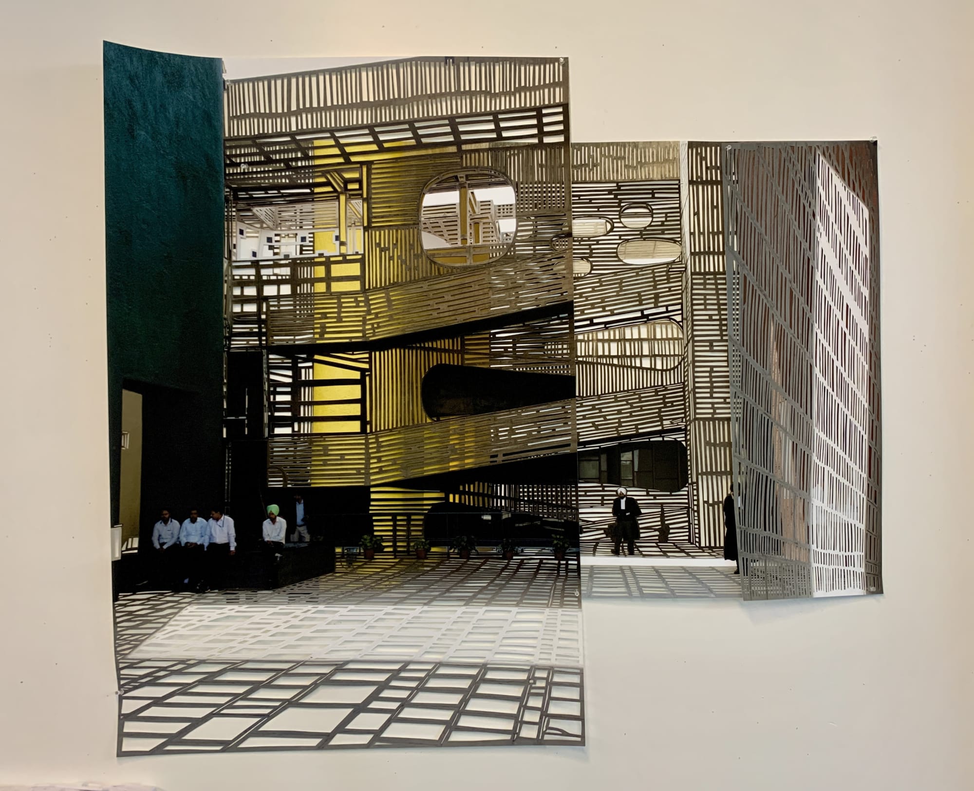 (She has had an attack of breathlessness)| Hand-cut archival pigment prints| 49x53 Inches| 2024