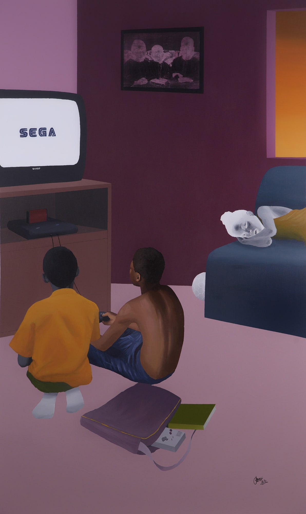 Just one game Acrylic on canvas 40 x 66 inches 2022