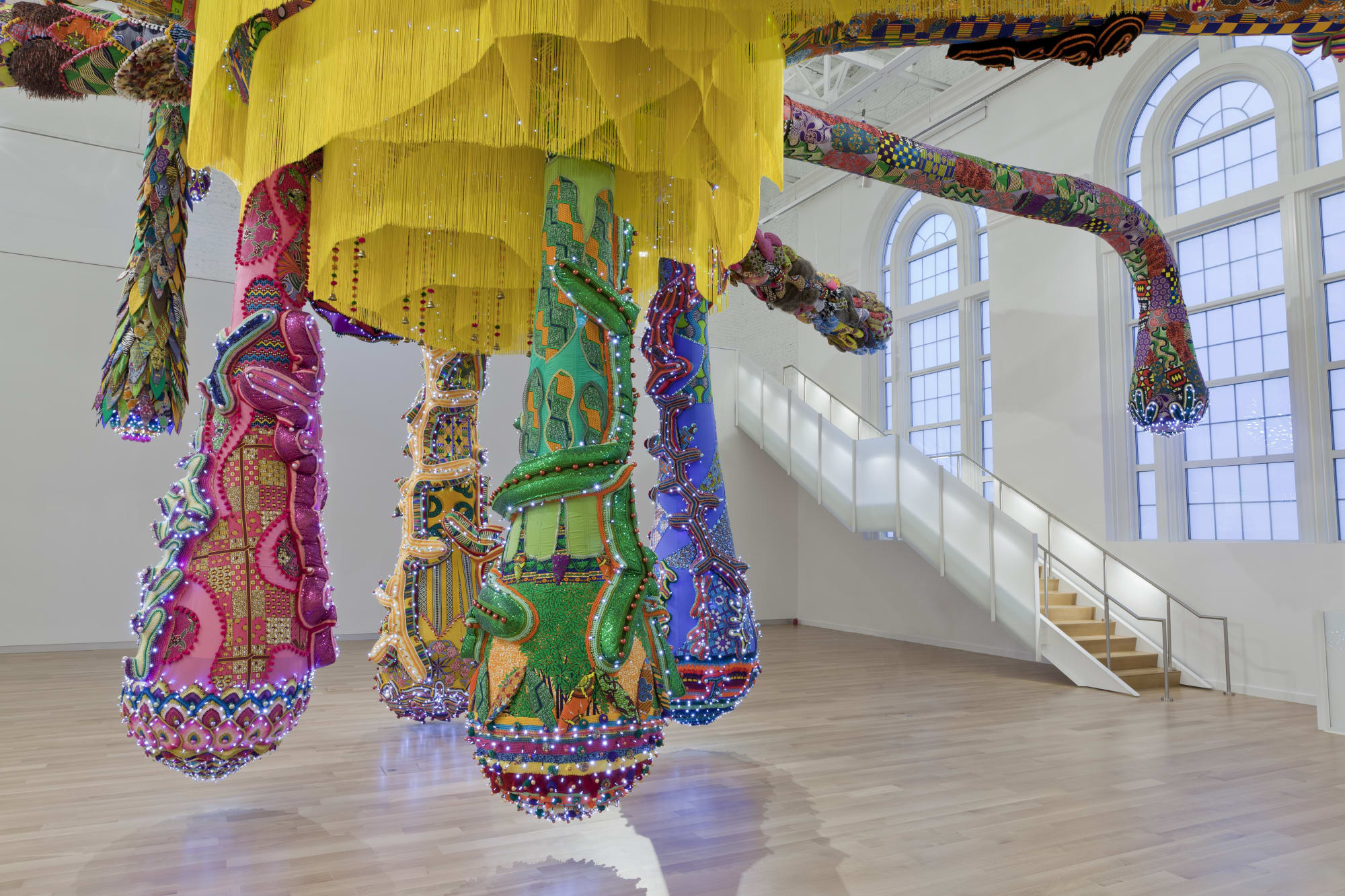 Joana Vasconcelos, Valkyrie Mumbet, 2020. Installation view: MassArt Art Museum (MAAM). Courtesy of the artist. Photo: Will Howcroft.