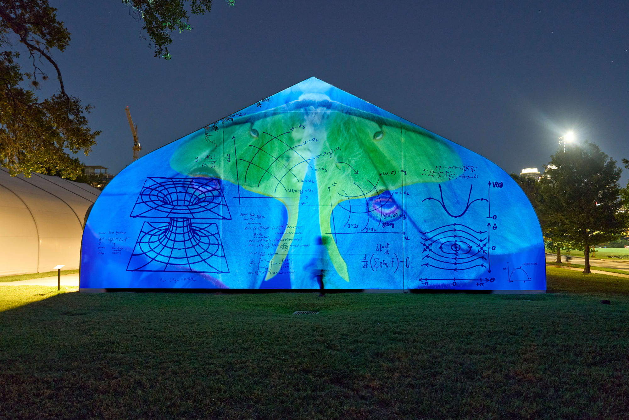 Virginia L. Montgomery, ‘Luna Moth Transcends Black Hole,’ Moody Center for the Arts, Houston, TX