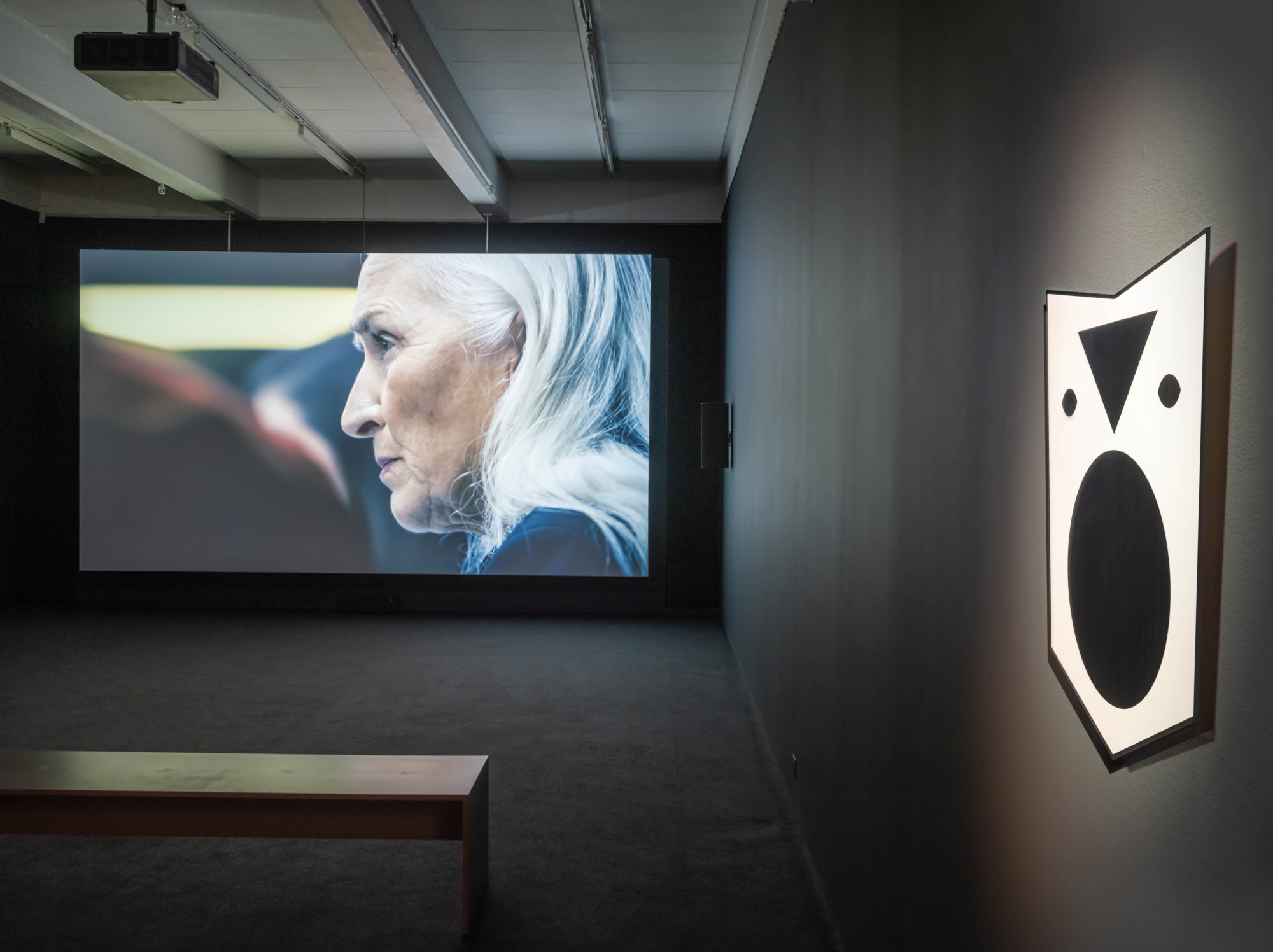 Installation view, Yael Bartana, Two Minutes to Midnight, 2022, Cecilia Hillström Gallery. Photo: Jean-Baptiste Béranger