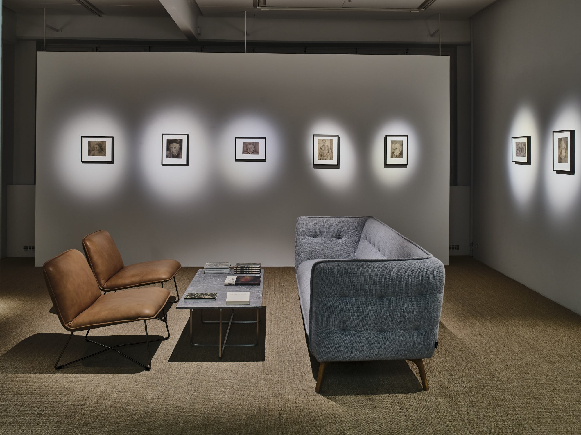 Installation view, Fredrik Söderberg, Sangraal – Portraits, painting and book release, 2022, Cecilia Hillström Gallery. Photo: Jean-Baptiste Béranger