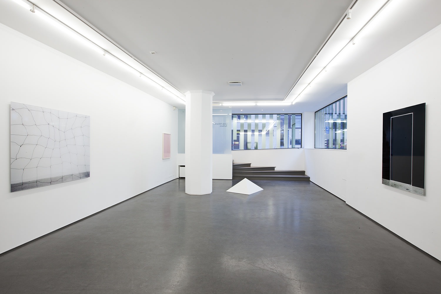 Installation view, Linda Hofvander, Surfaces (to fall into, stay with and look out through), 2019, Cecilia Hillström Gallery. Photo: Jean-Baptiste Béranger