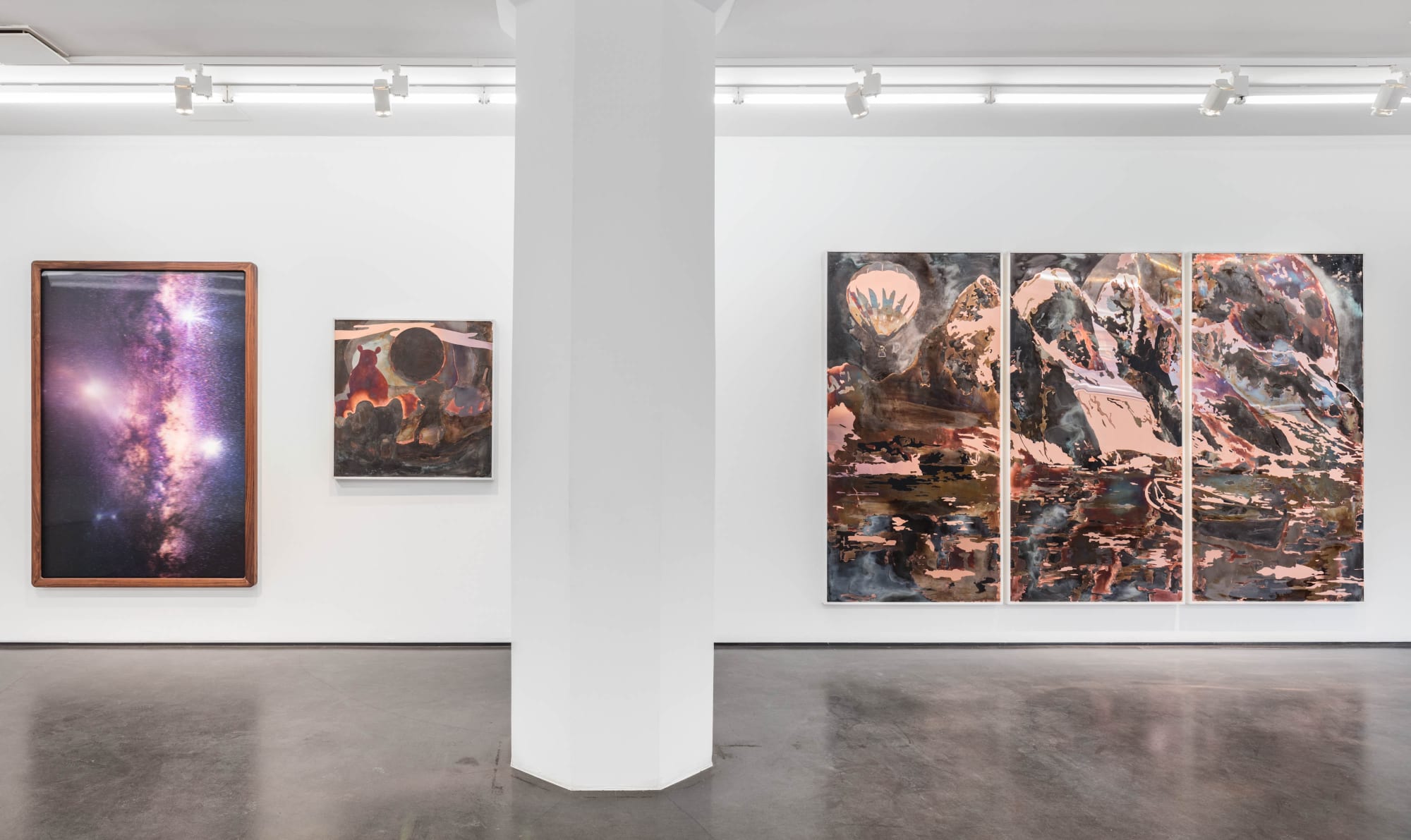 Installation view, Johan Bergström Hyldahl, Here, There, Far Away, 2018, Cecilia Hillström Gallery. Photo: Jean-Baptiste Béranger