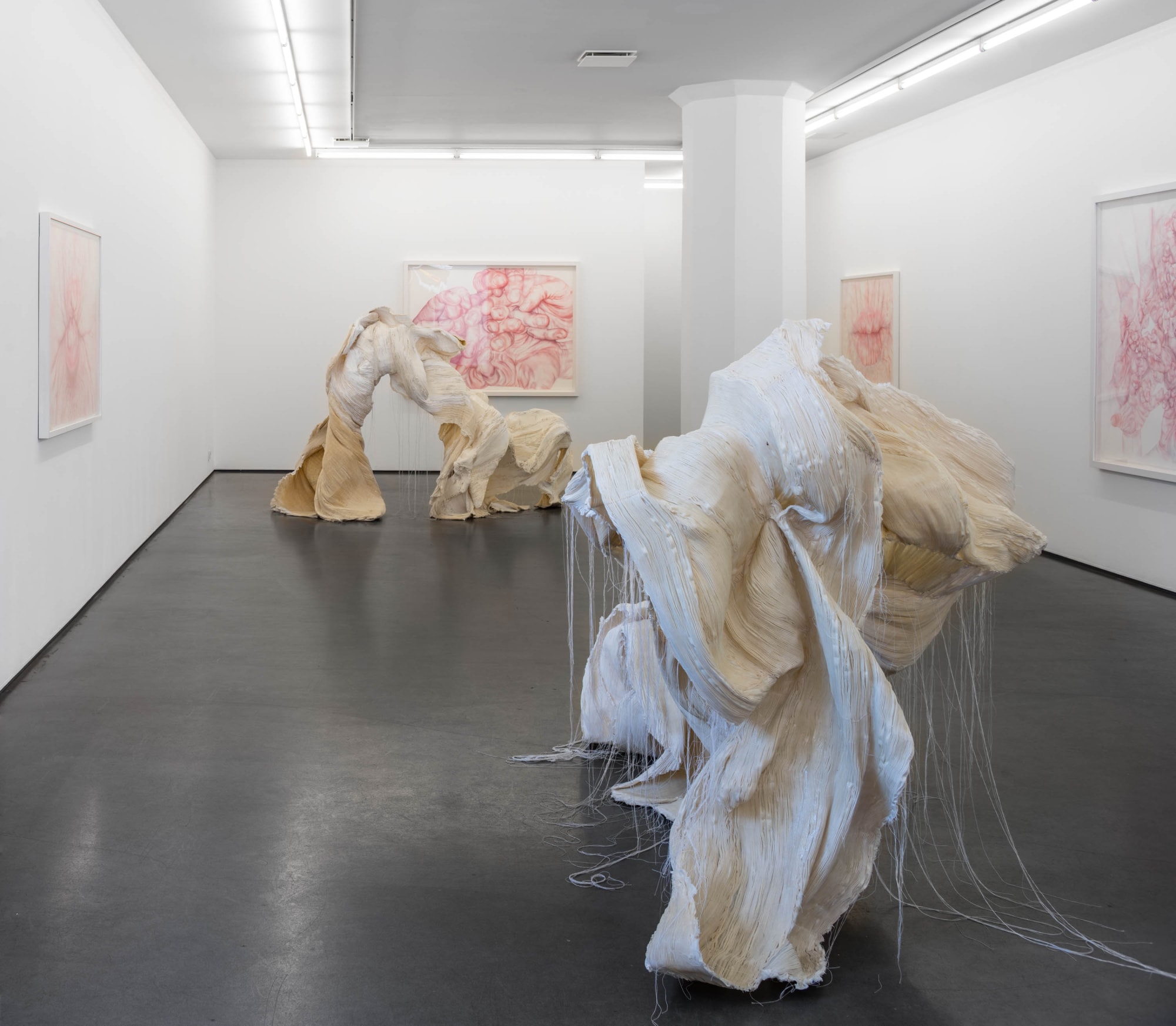 Installation view, Gabriella Loeb and Martha Ossowska Persson, Splendor in the touch, 2015, Cecilia Hillström Gallery. Photo: Jean-Baptiste Béranger