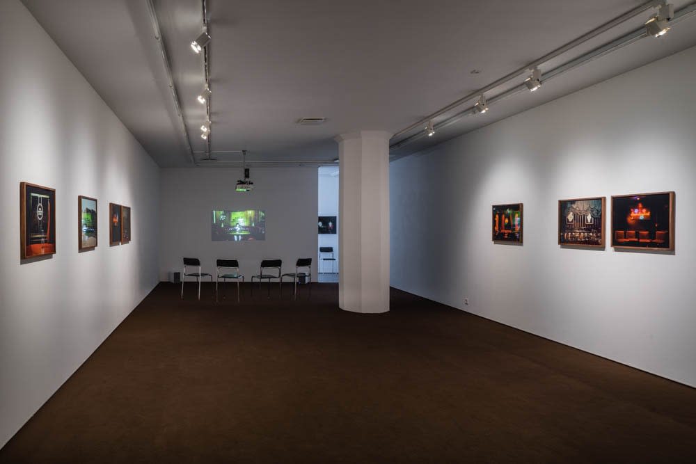 Installation view, Tova Mozard, The Comedy Store and Other Stories, 2015, Cecilia Hillström Gallery. Photo: Jean-Baptiste Béranger