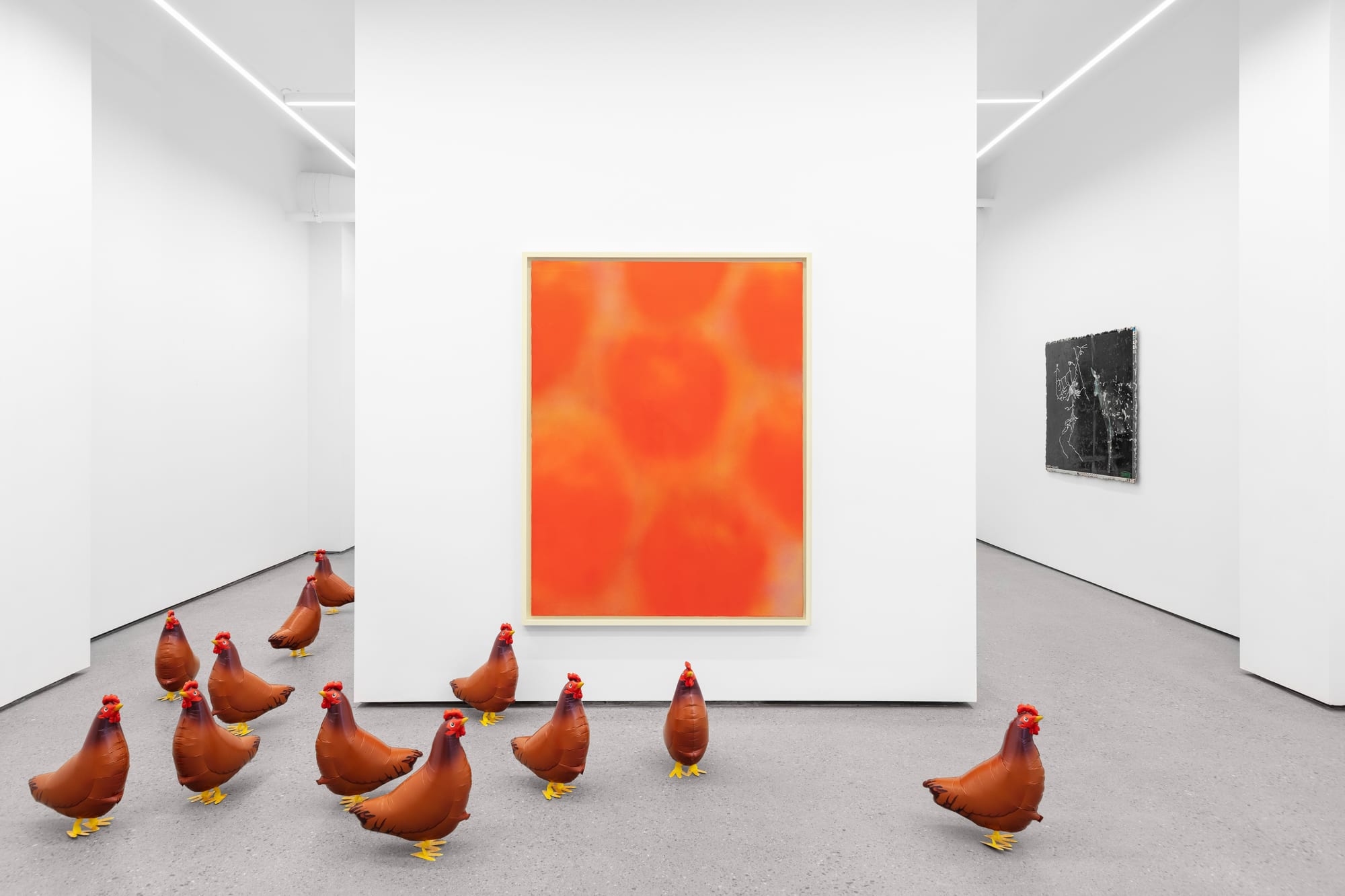 Benedikte Bjerre, Yves Scherer, Katja Novitskova, Installation image, Farm Life, Golsa, 2022