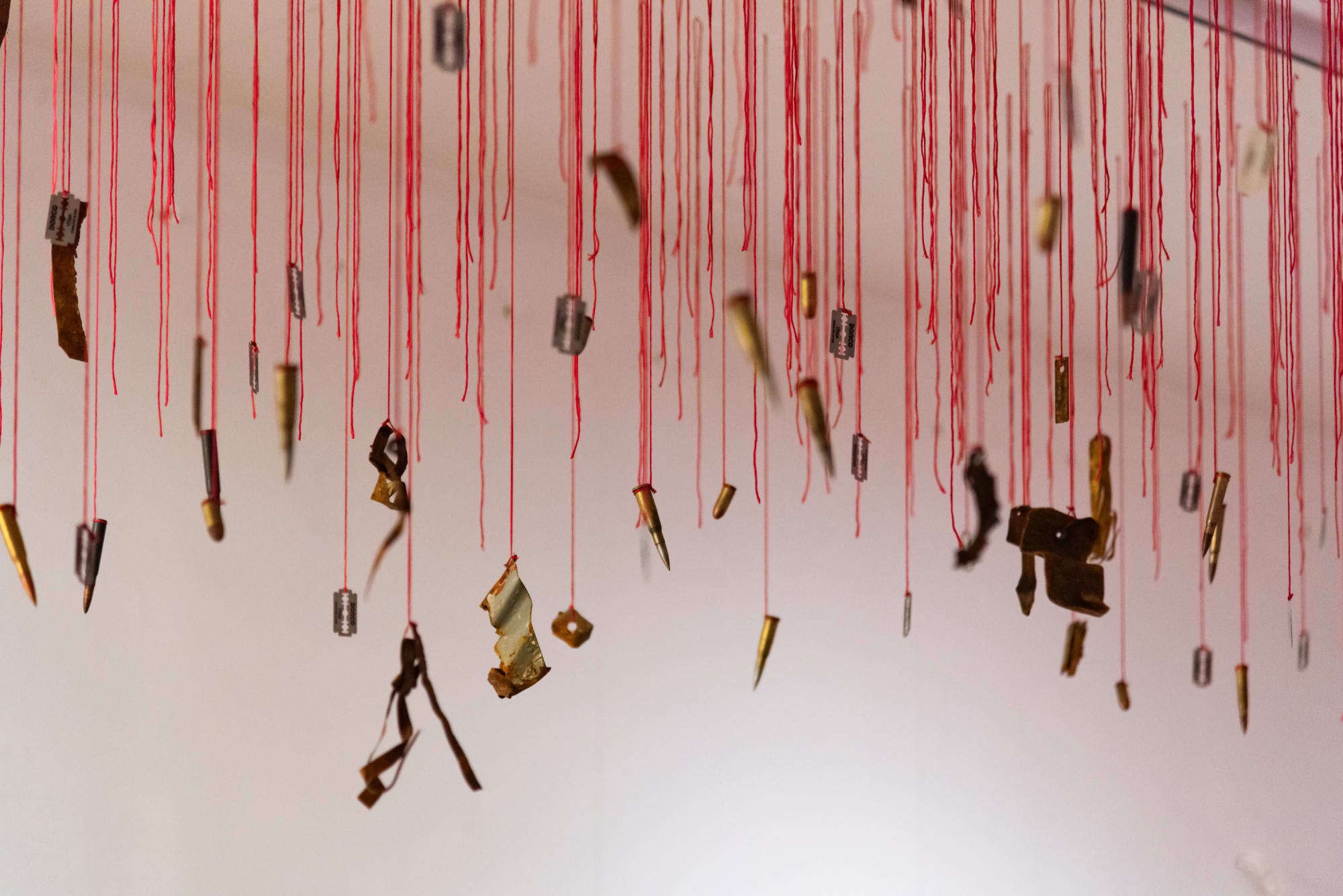 Ceiling installation by Ange Dakouo at AFIKARIS Gallery