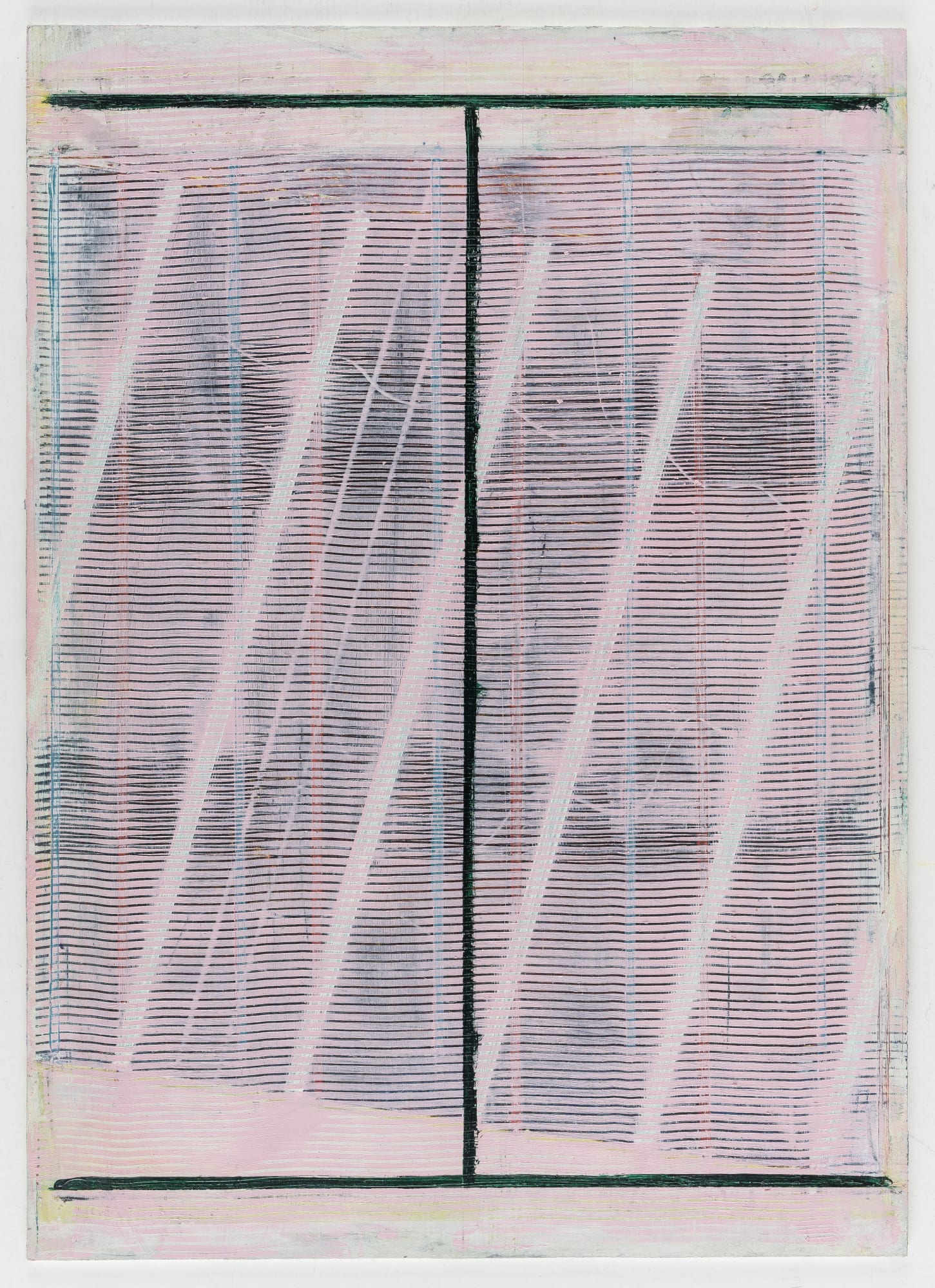 Pius Fox Schwingtür, 2022 Egg tempera and oil on paper on aluminum 11 x 7 7/8 in 28 x 20 cm