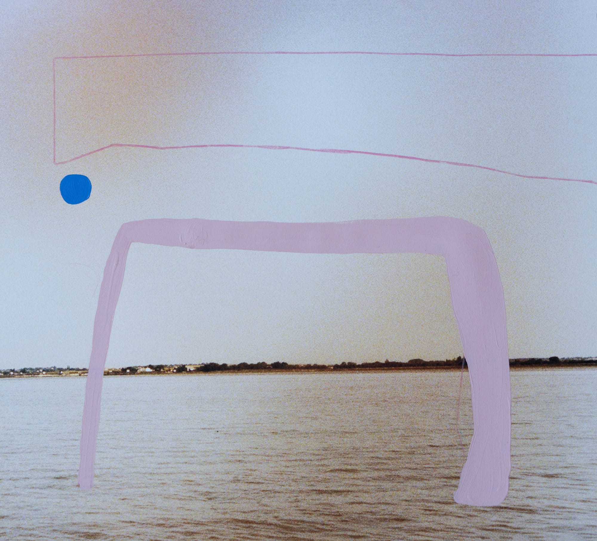 Short Period of Time, 2024 Photograph printed on cotton paper with color pencil and acrylic paint 18 x 20 in 45 x 50 cm